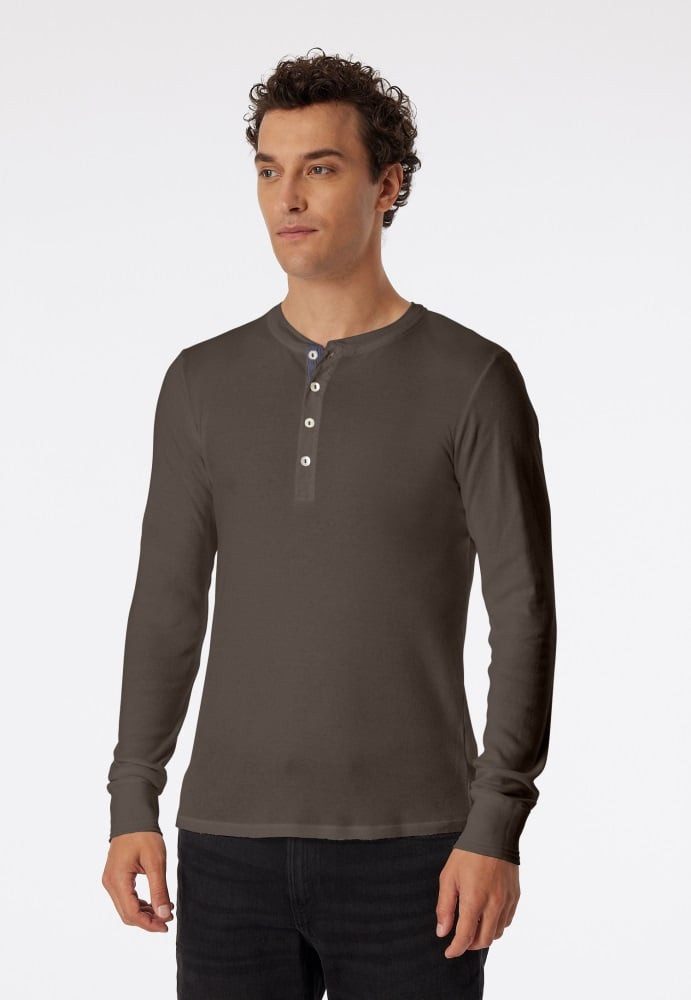 Schiesser Langarmshirt Freizeit Revival Karl-Heinz claybraun Herren günstig online kaufen