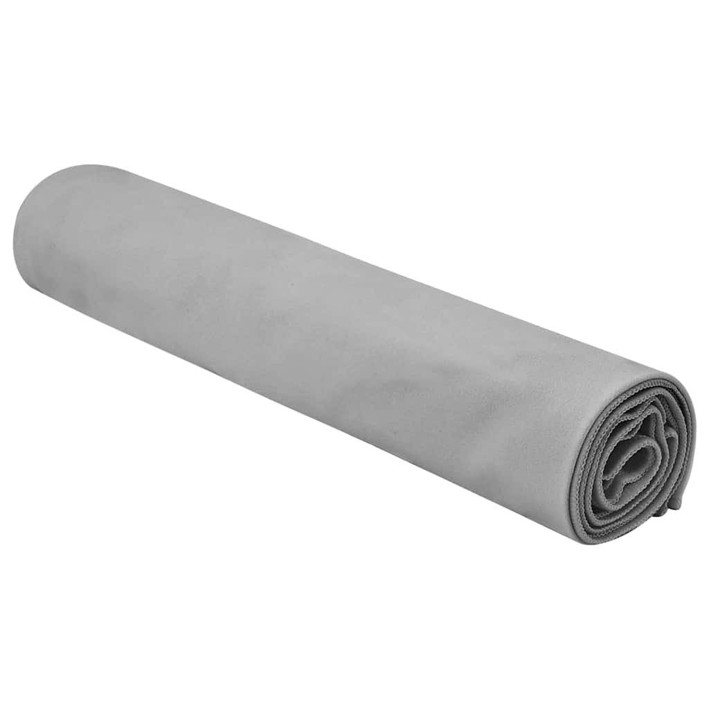 vidaXL Handtuch Sporthandtücher 2 stk. Dunkelgrau 140 x 70 cm, Polyester und Polyamid (2-St)