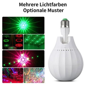 yozhiqu Projektionslampe 1 pcs 6-in-1-Muster 6W E27 LED RGB Einstellbare Bühnenlicht Glühbirnen, Ideal für DJ, Disco, Party, einstellbare RGB-Lichtmuster
