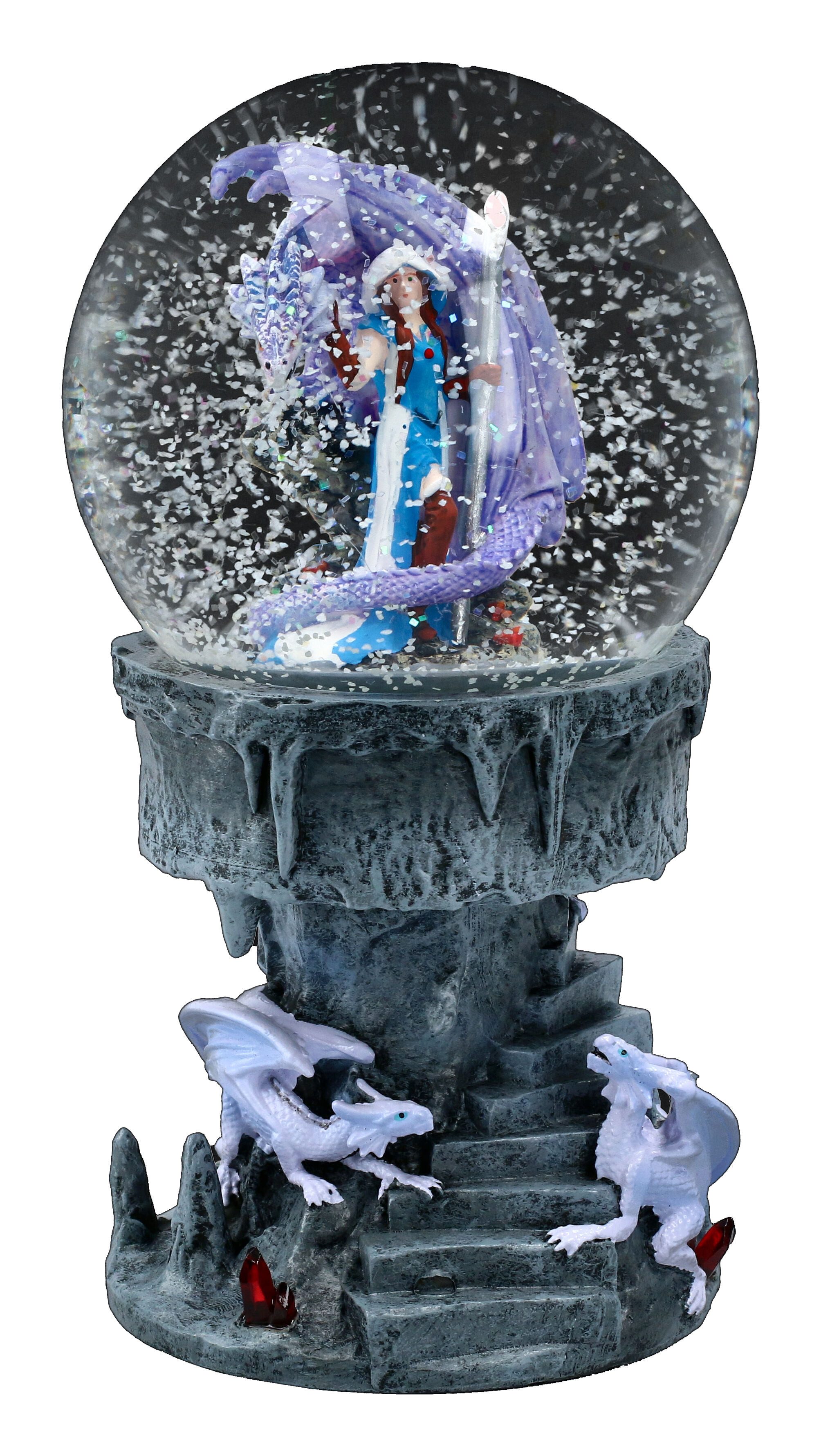 Figuren Shop GmbH Schneekugel Schneekugel Drache - Dragon Mage - Anne Stokes - Fantasy Dekoration