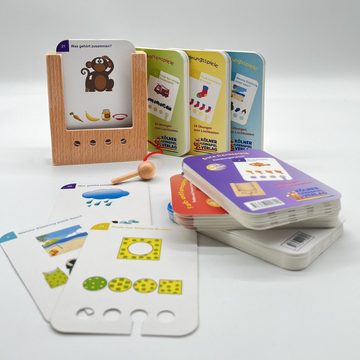 Der Lochkasten Lernspielzeug Lochkasten Set ab 3 Jahren mit 6 Kartensätzen (Spar-Set), Doppelseitig bedruckt in Deutsch & Englisch