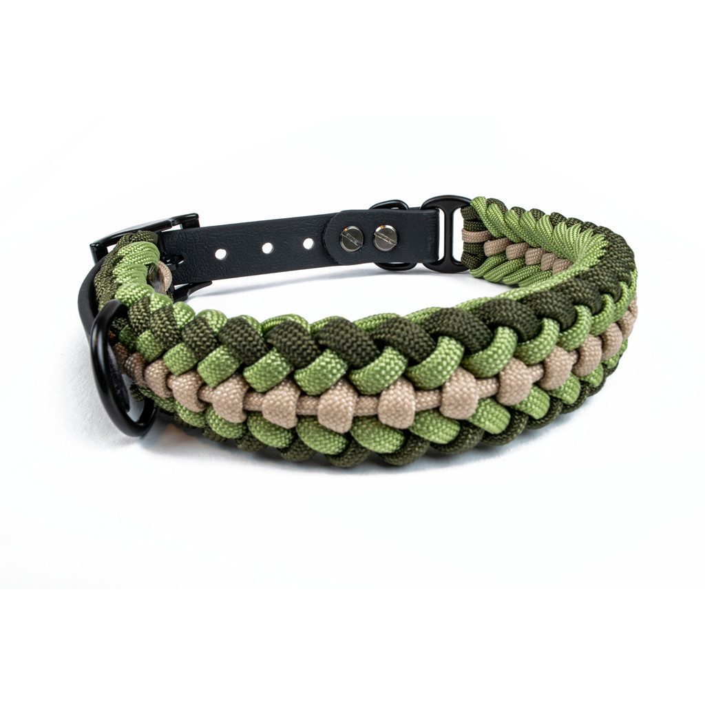 Tierluxe Hunde-Halsband Foxy, Paracord, Biothane, Metall, Handgemacht