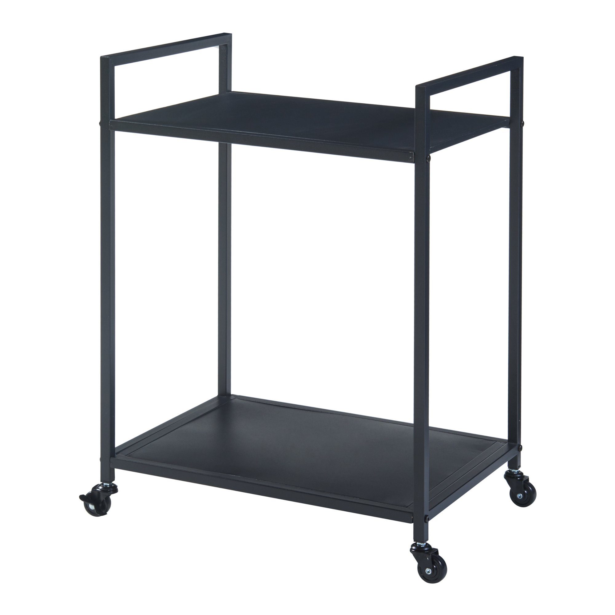 en.casa Servierwagen, »Lesja« mit 2 Ablagen Metall 68,5 x 50 x 36 cm Schwarz