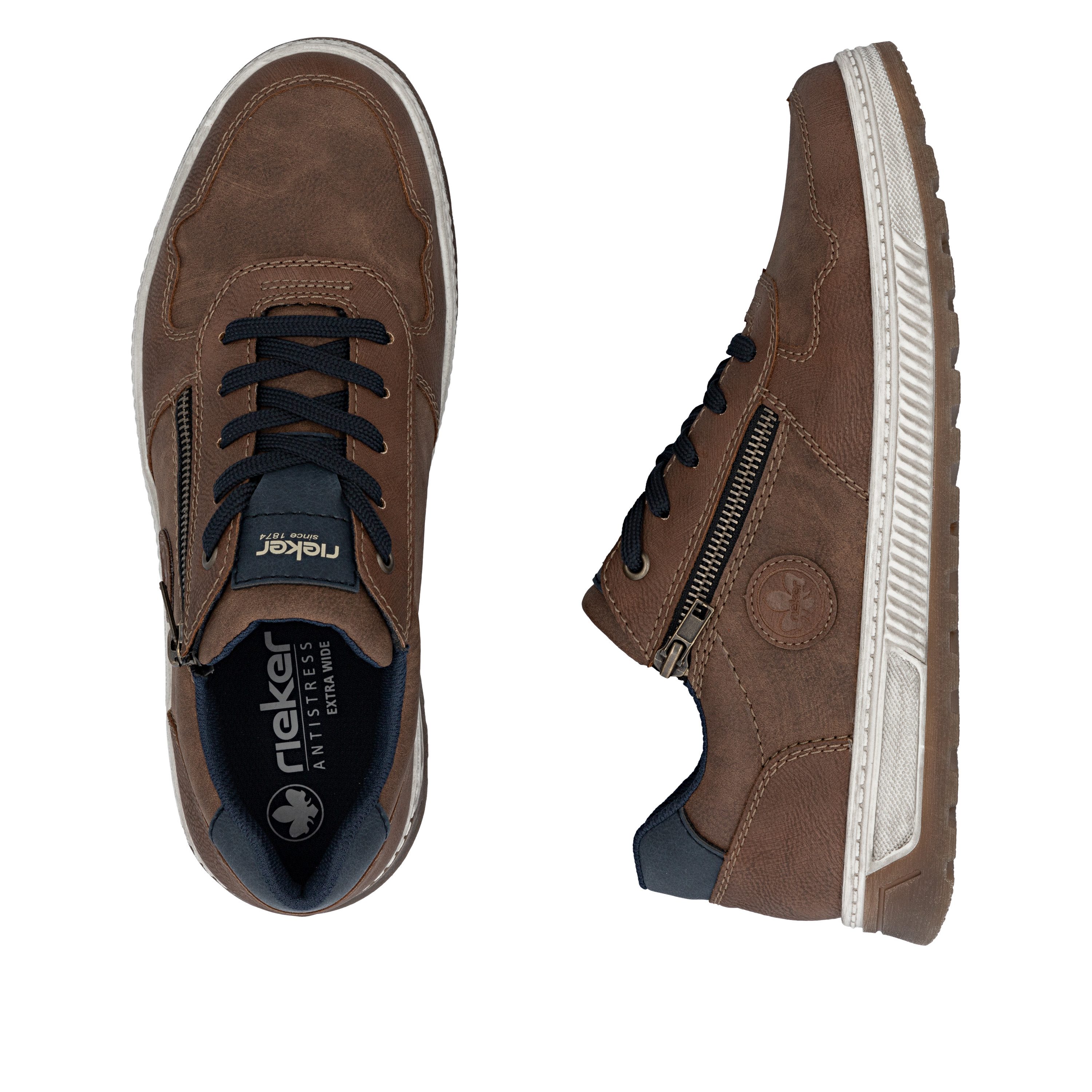 Rieker Sneaker Freizeitschuh, Halbschuh, Schnürschuh mit Kontrastbesatz