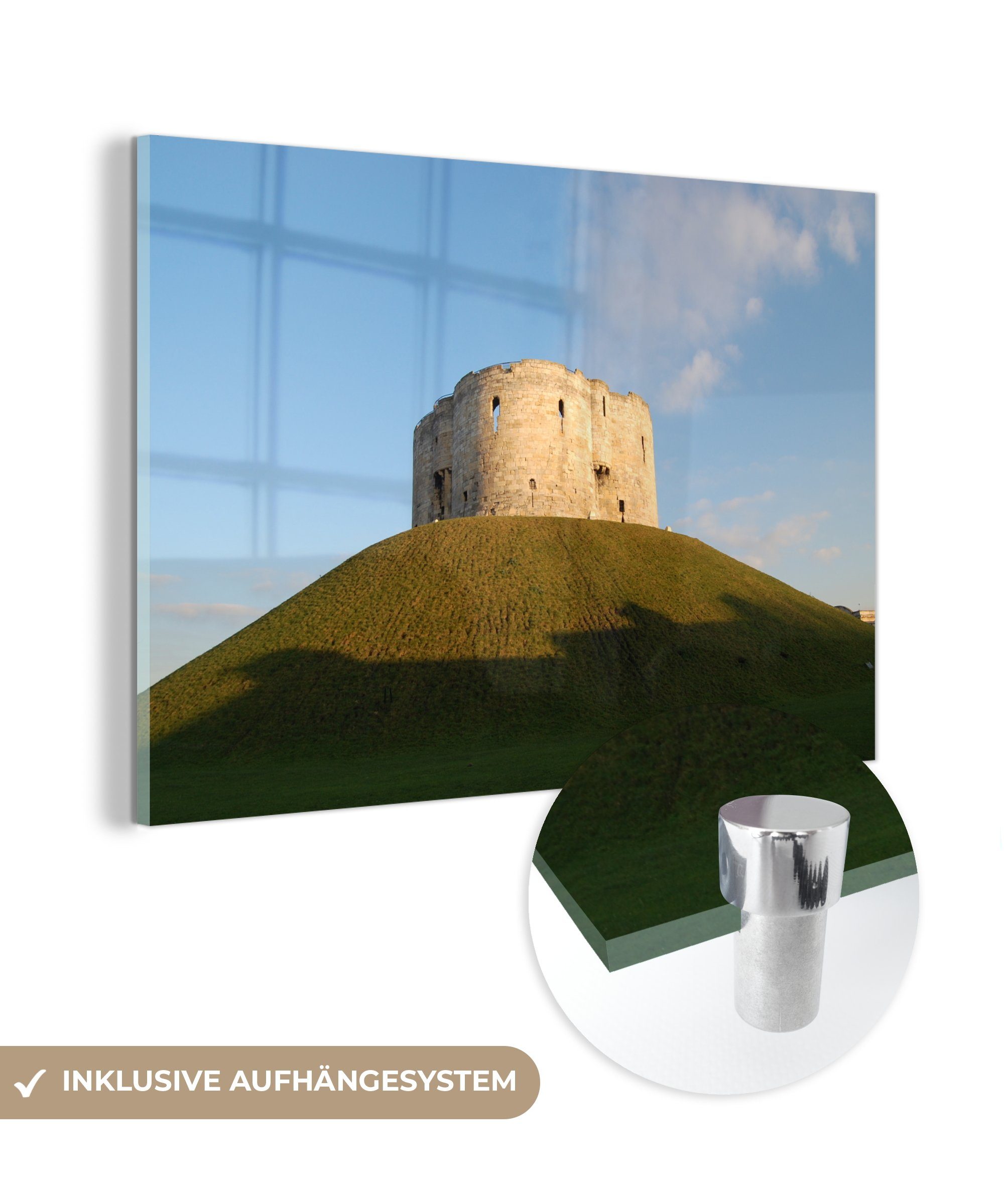 MuchoWow Acrylglasbild Vereinigtes Königreich - Ruine - Bunker, (1 St), Acrylglasbilder Wohnzimmer & Schlafzimmer