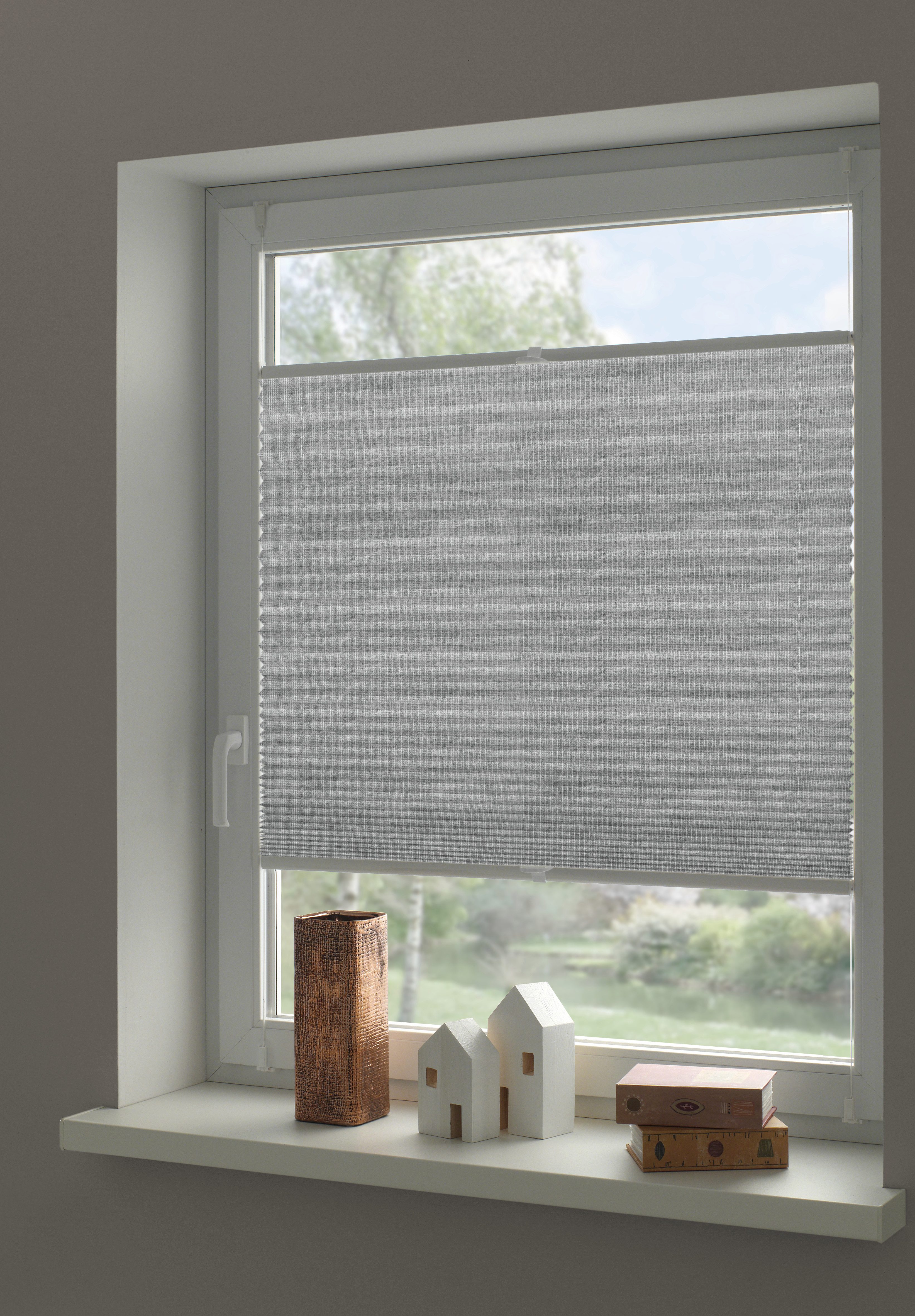 GARDINIA Plissee Concept zum Klemmen Lilly, blickdicht, ohne Bohren, verspannt, Klemmfix, Stoff aus Recyclingmaterial