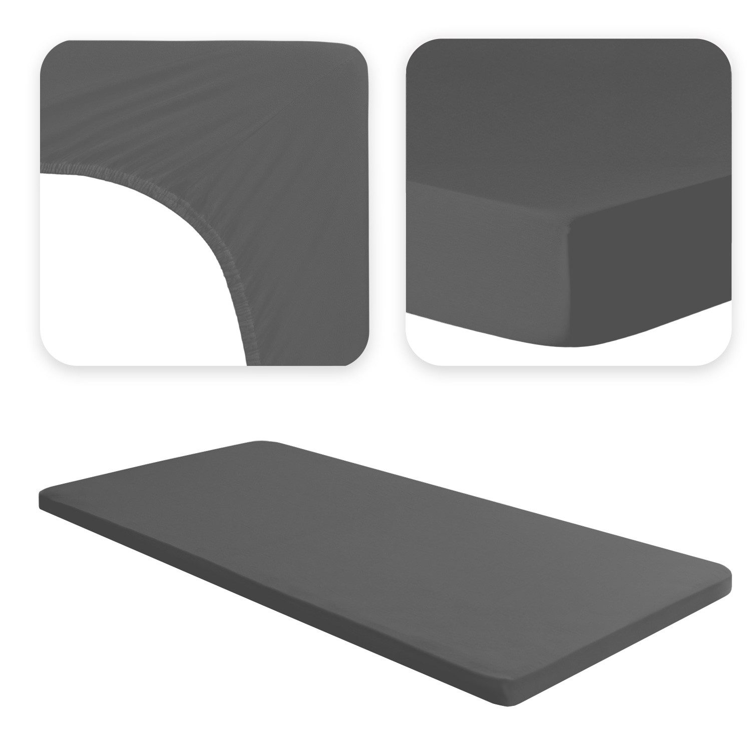 Jacobson Spannbettlaken TOPPER aus 100% Baumwolle, Jersey Bettlaken 160 g/m², Spannbetttuch mit Gummizug, OEKO-TEX®, pflegeleicht, viele Farben