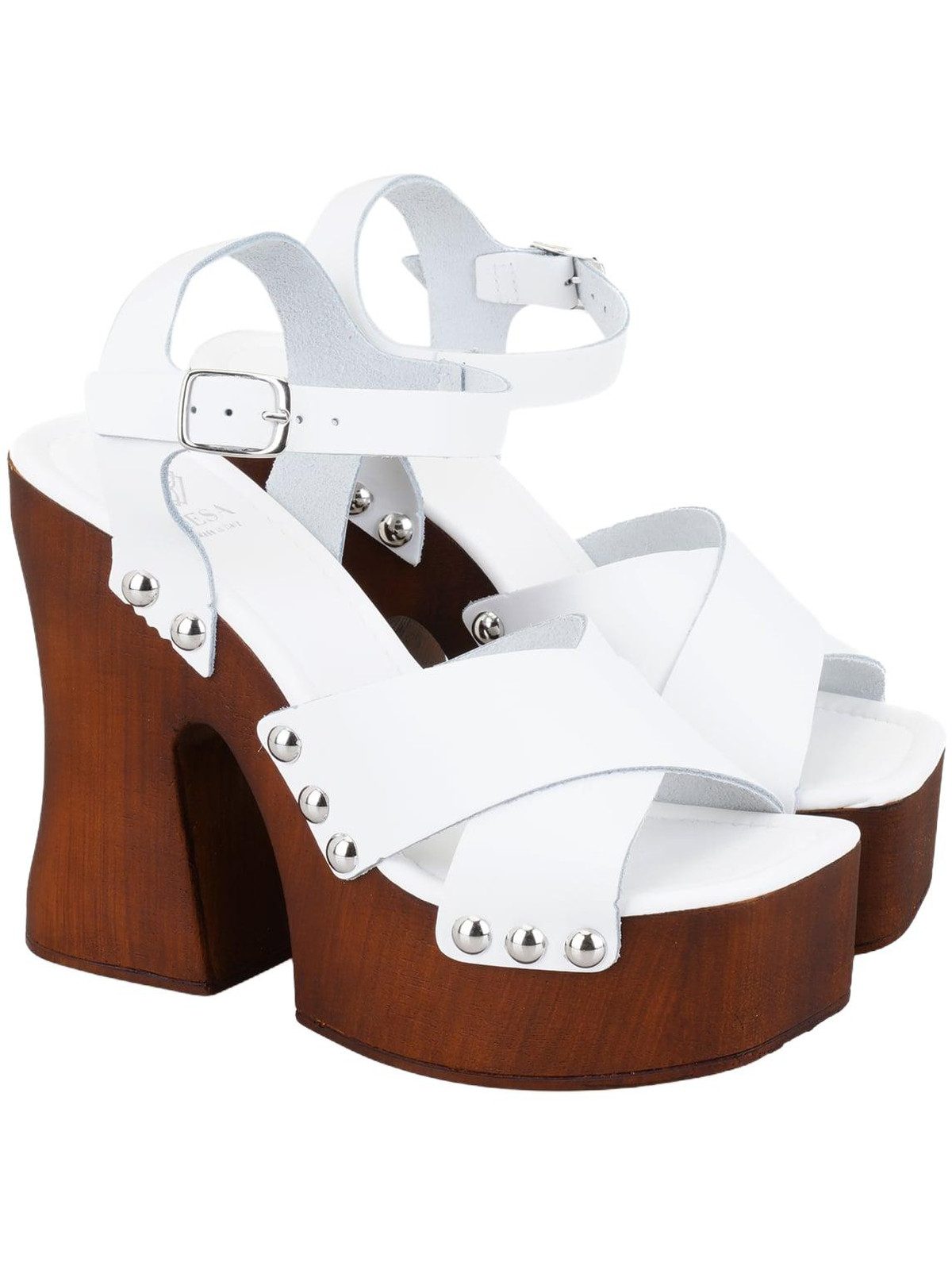 Desa Damen-Plateausandalen aus Kunstleder – Lederfutter, atmungsaktiv Sandale