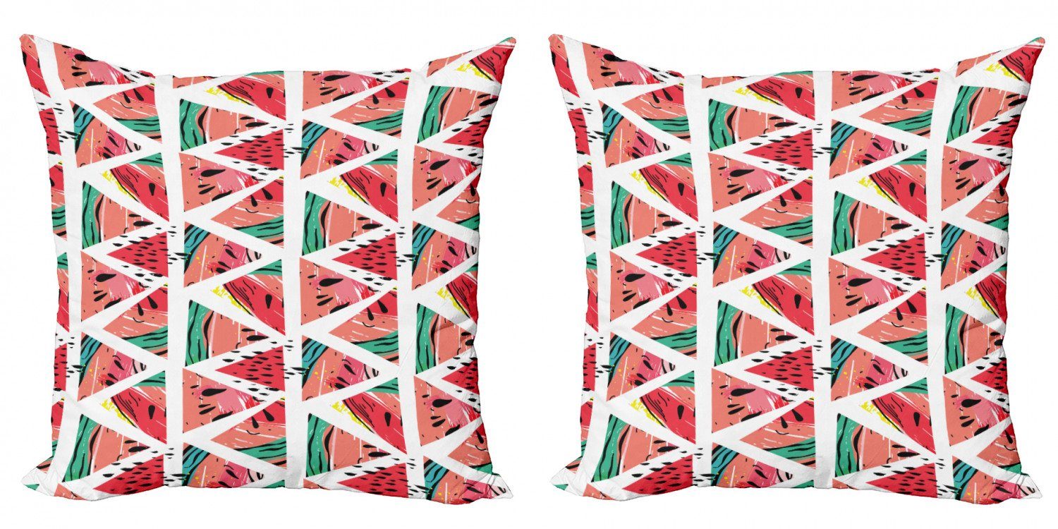 Kissenbezüge Modern Accent Doppelseitiger Digitaldruck, Abakuhaus (2 Stück), Aquarell abstrakte Wassermelone