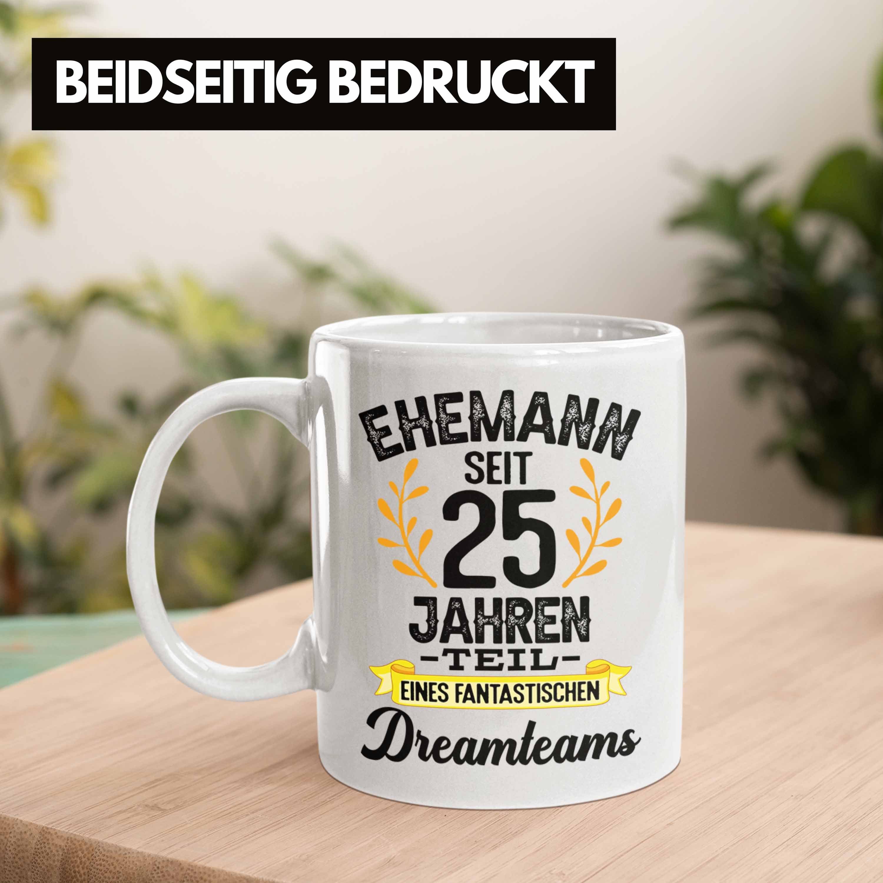 Ehemann Jahrestag Geschenke Trendation 25 Geschenk Tasse Silberhochzeit Weiss - Hochzeitstag Jahre Silberne Tasse Jubiläum Hochzeit Trendation