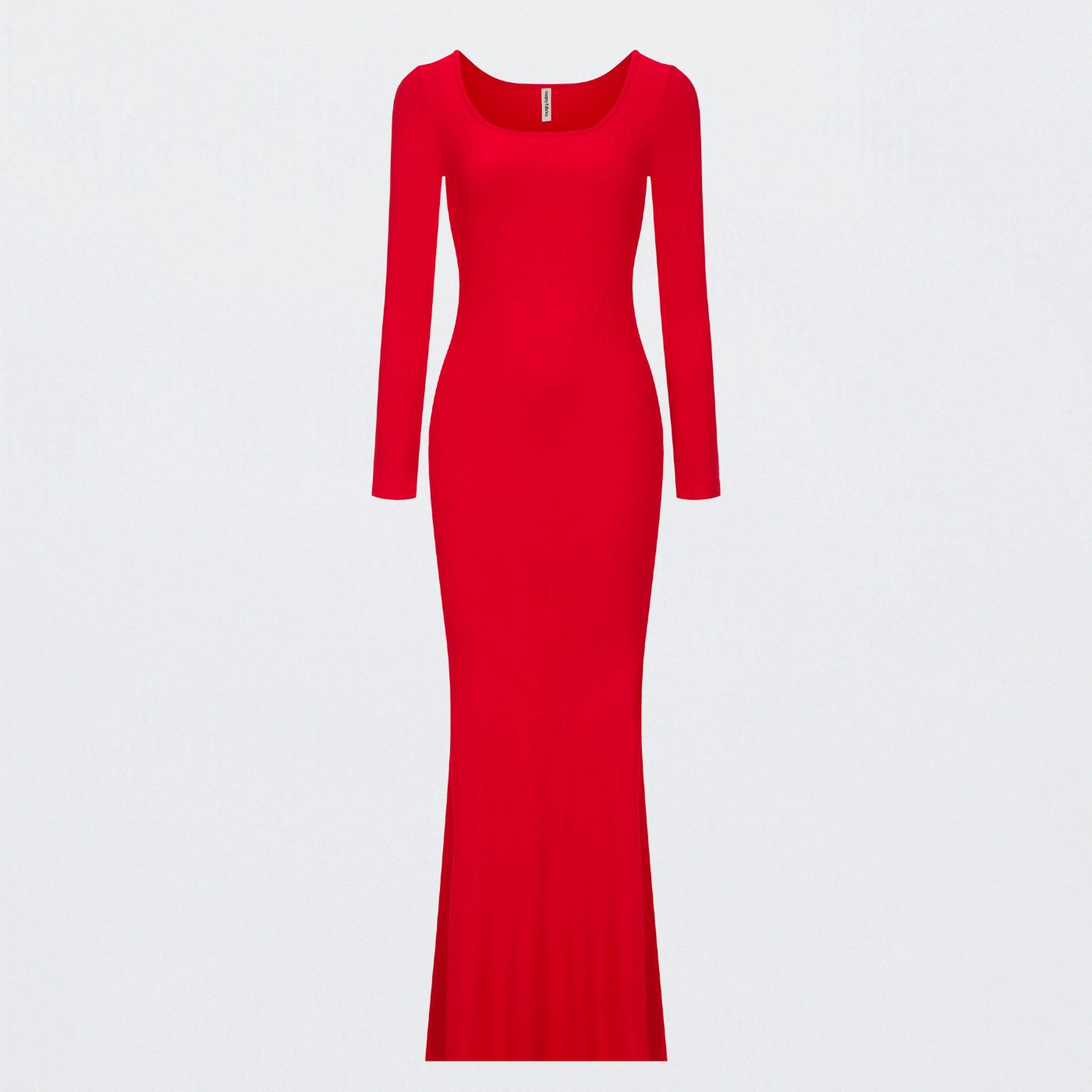 Creamy Fabrics Jerseykleid Ribbed Long Sleeve Maxikleid-Fire Red-M (1-tlg) günstig online kaufen