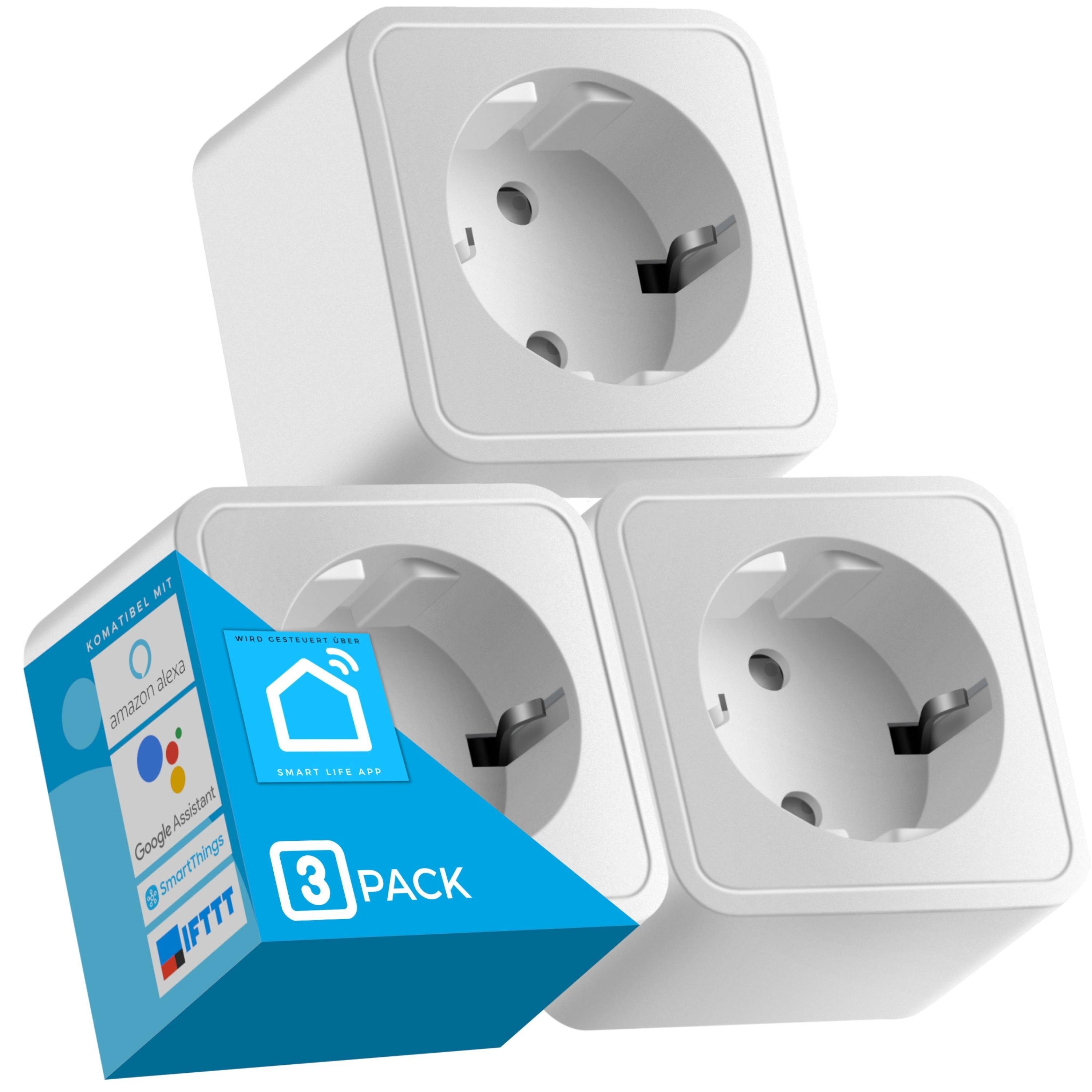 echos WLAN-Steckdose Eco-4063, max. 3680 W, Spar-Set, Steuerung per App,Alexa/ Google kompatibel,WLAN, 2.4 GHz,Max. 16A