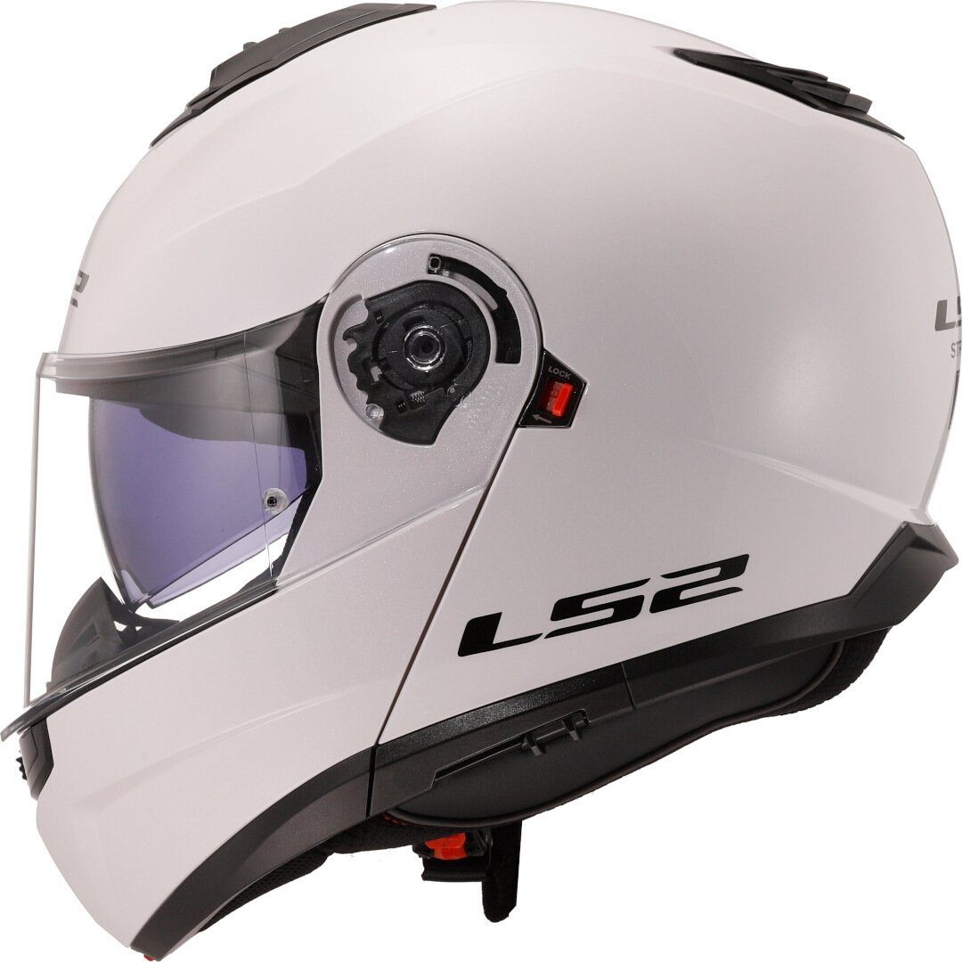 LS2 Motorradhelm FF908 Strobe II Solid Klapphelm, vorbereitet für Kommunikationssystem,integriertes Sonnenvisier