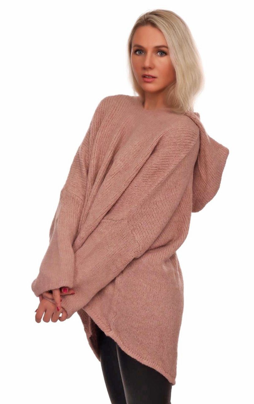 Charis Moda Hoodie Strickpullover asymmetrischer Schnitt günstig online kaufen