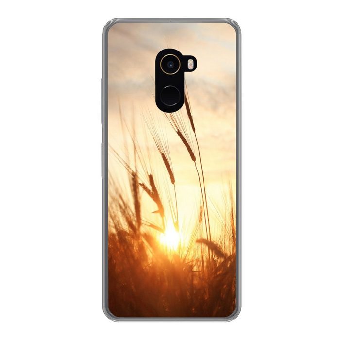 MuchoWow Handyhülle Schilf - Gras - Sonnenuntergang - Natur - Horizont Phone Case Handyhülle Xiaomi Mi Mix 2 Silikon Schutzhülle