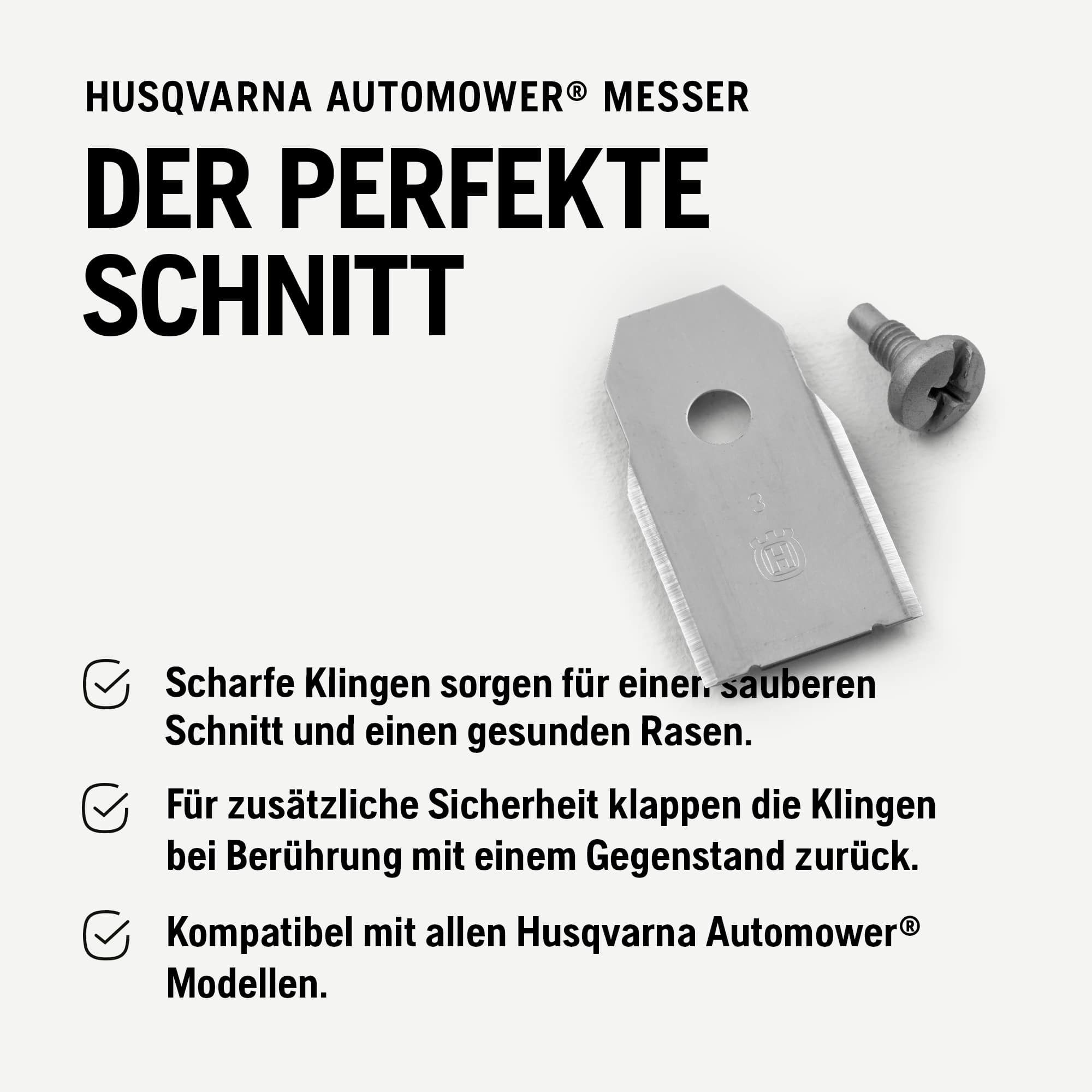 Husqvarna Mährobotermesser Automower Classic Messer, 9er-Pack Ersatzklingen aus Kohlenstoffstahl inkl. Schrauben – Bild 4 von 5