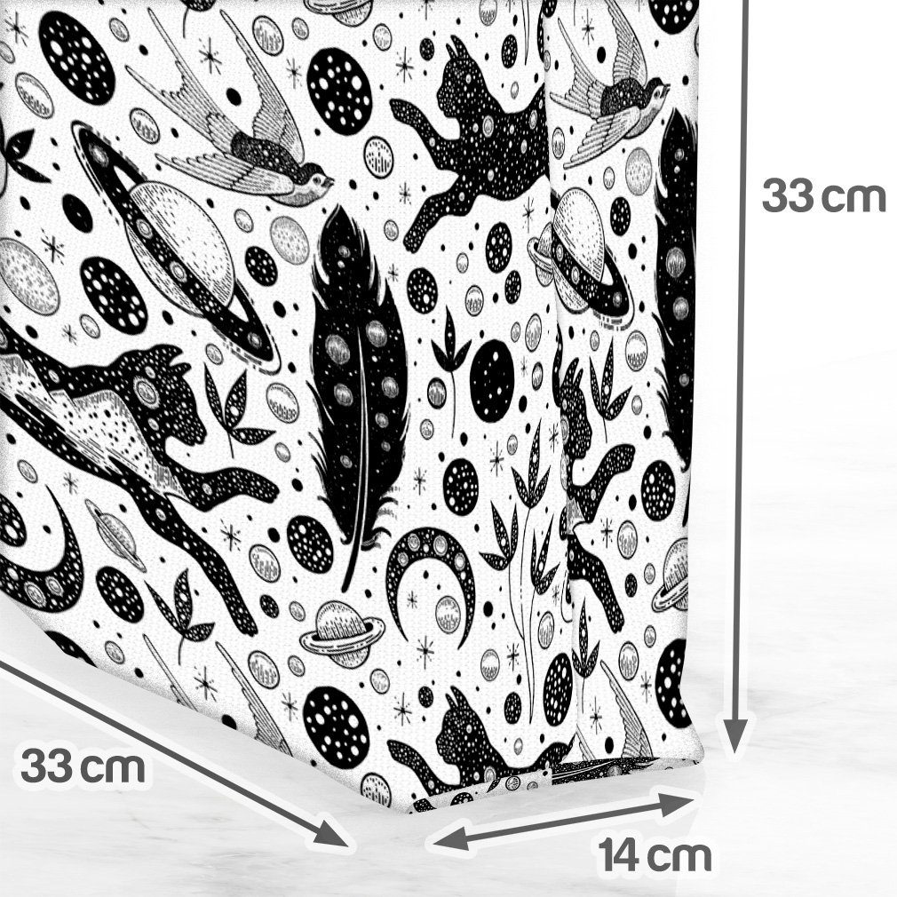 VOID Henkeltasche (1-tlg), Katze Sterne Schwalbe Mond katze halloween magisch mond hexe galaxies