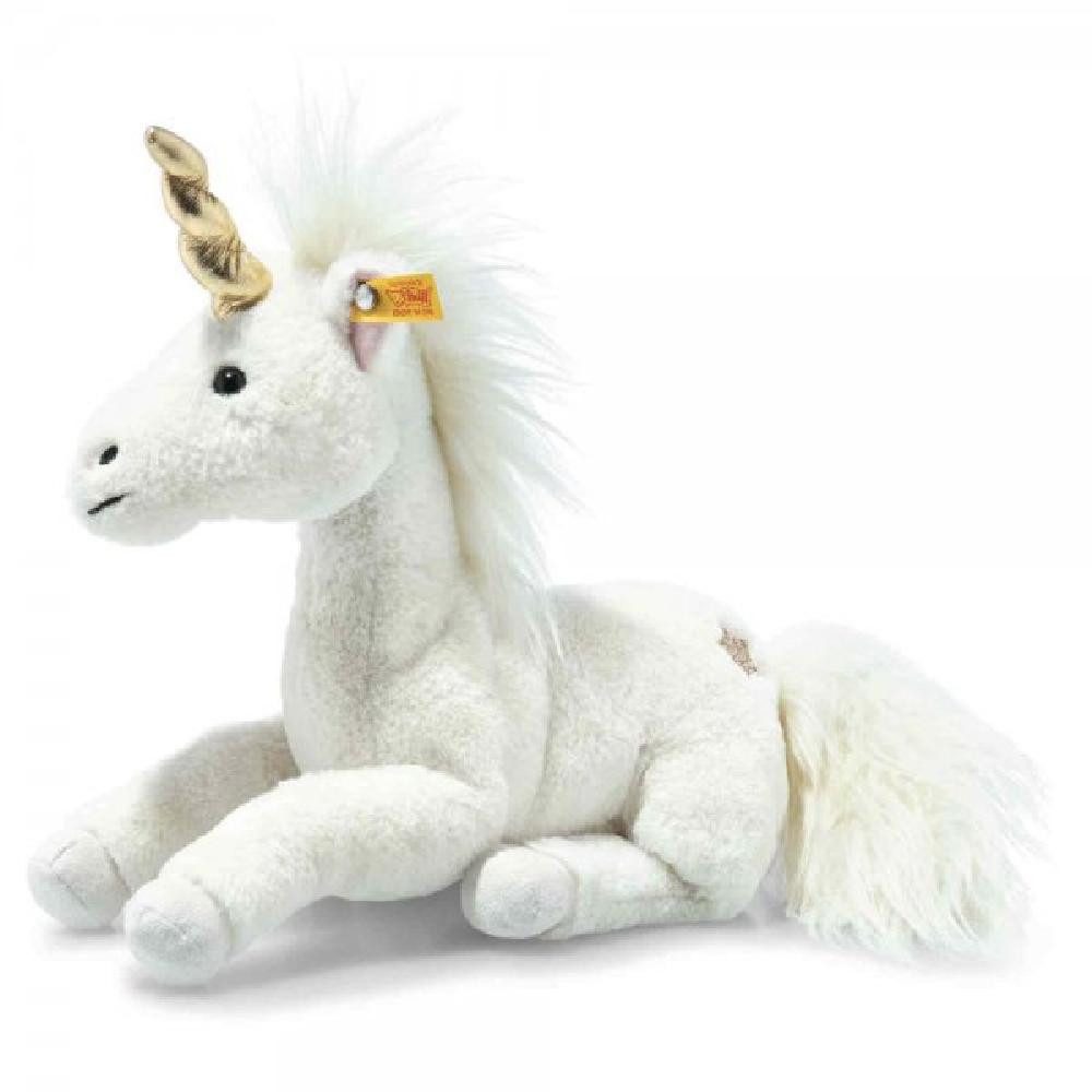 Steiff Kuscheltier Kuscheltier Soft Cuddly Friends Schlenker-Einhorn Unica Weiß (27cm)