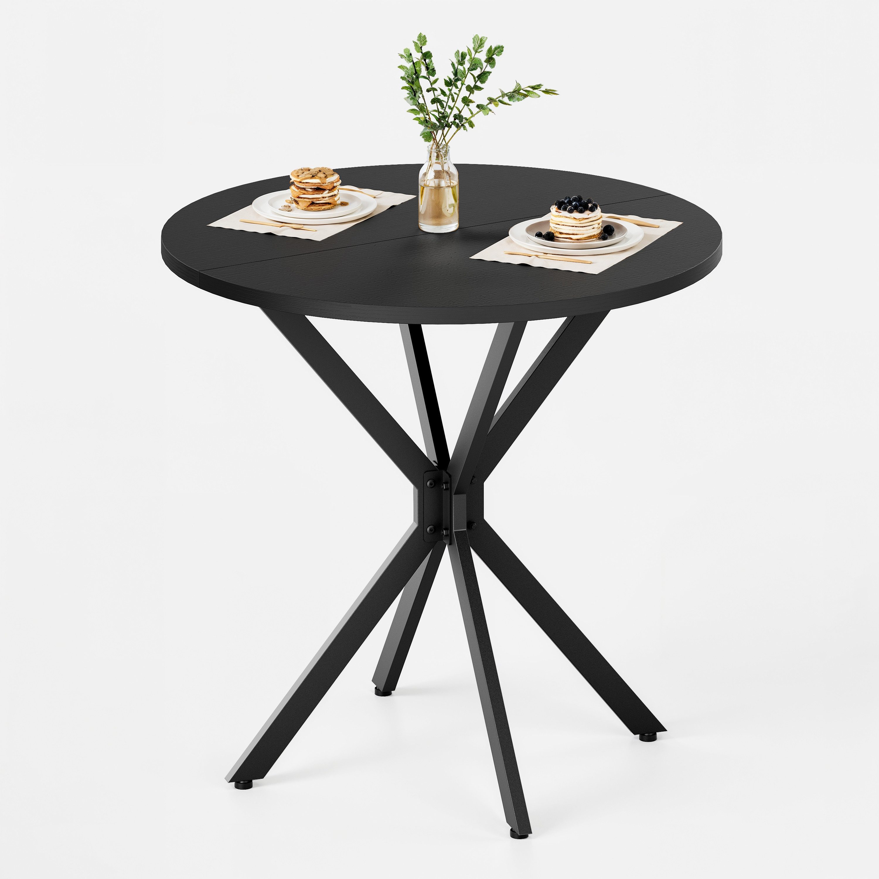 BlingBin Esstisch Küchentisch Quadratisch Esszimmertisch mit Spinnenfuß Kleiner Tisch (1 Stück, 1-St., 80 x 75 cm), für 2-4 Personen für Küche, Esszimmer und Wohnzimmer