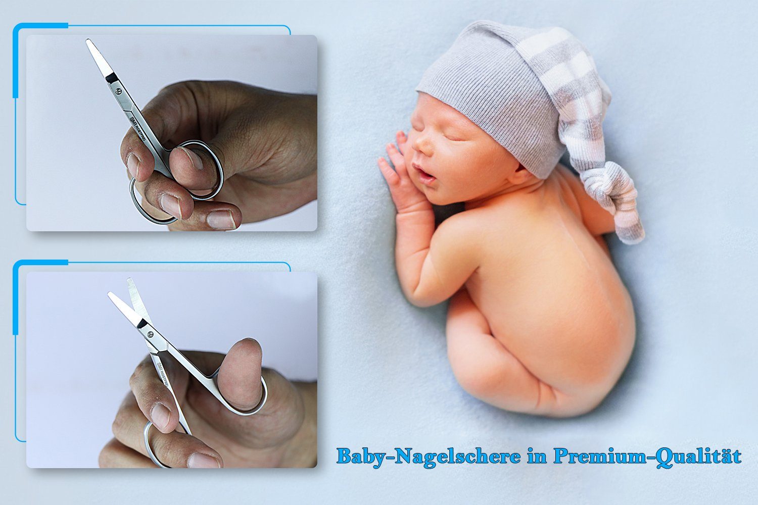 SMI Baby-Nagelschere Nagelschere Baby gebogen Nagelscheren etui + Fingernägel Fußnägel