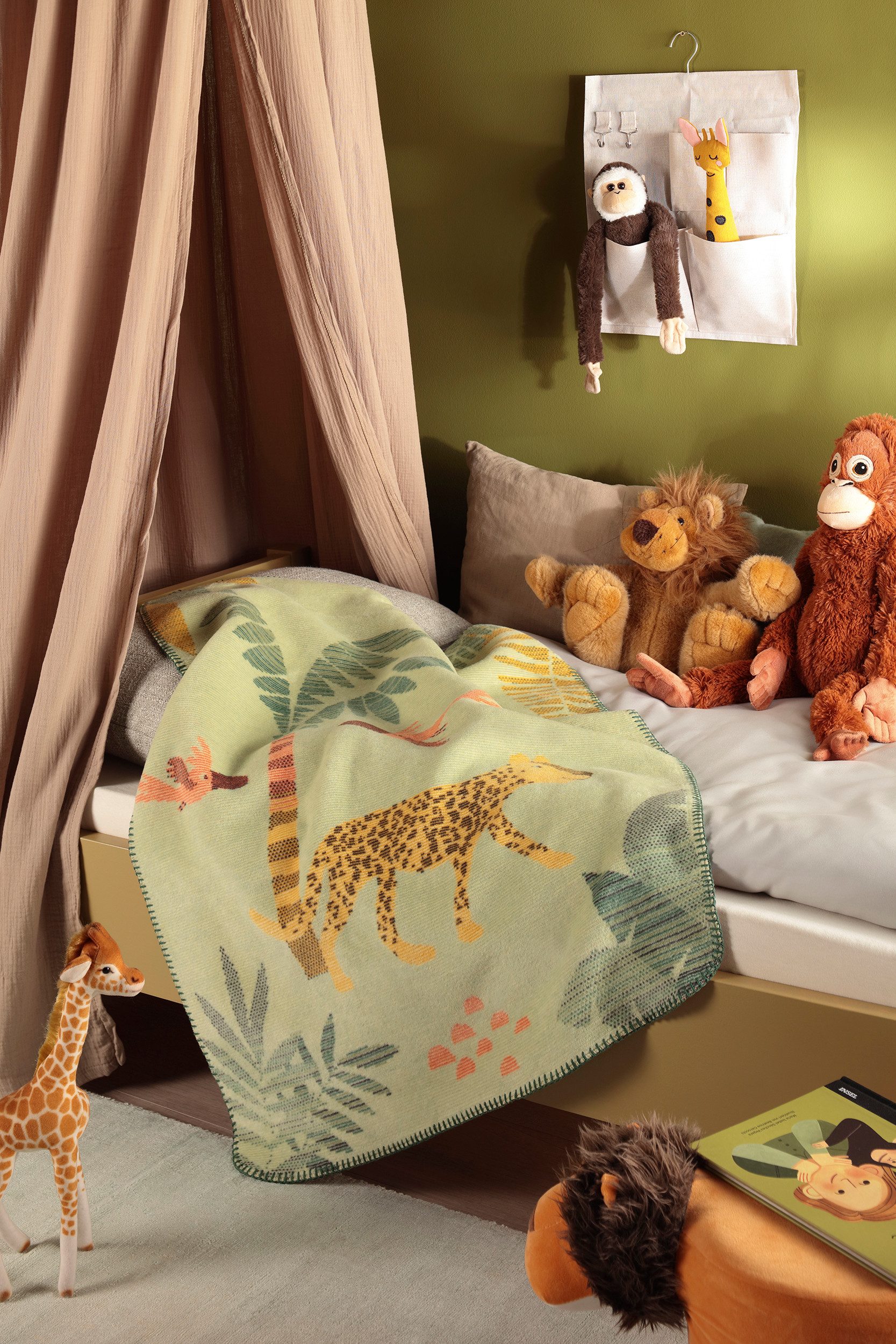 Babydecke Babydecke Wildlife, Biederlack, 75 x 100, mit Zierstich
