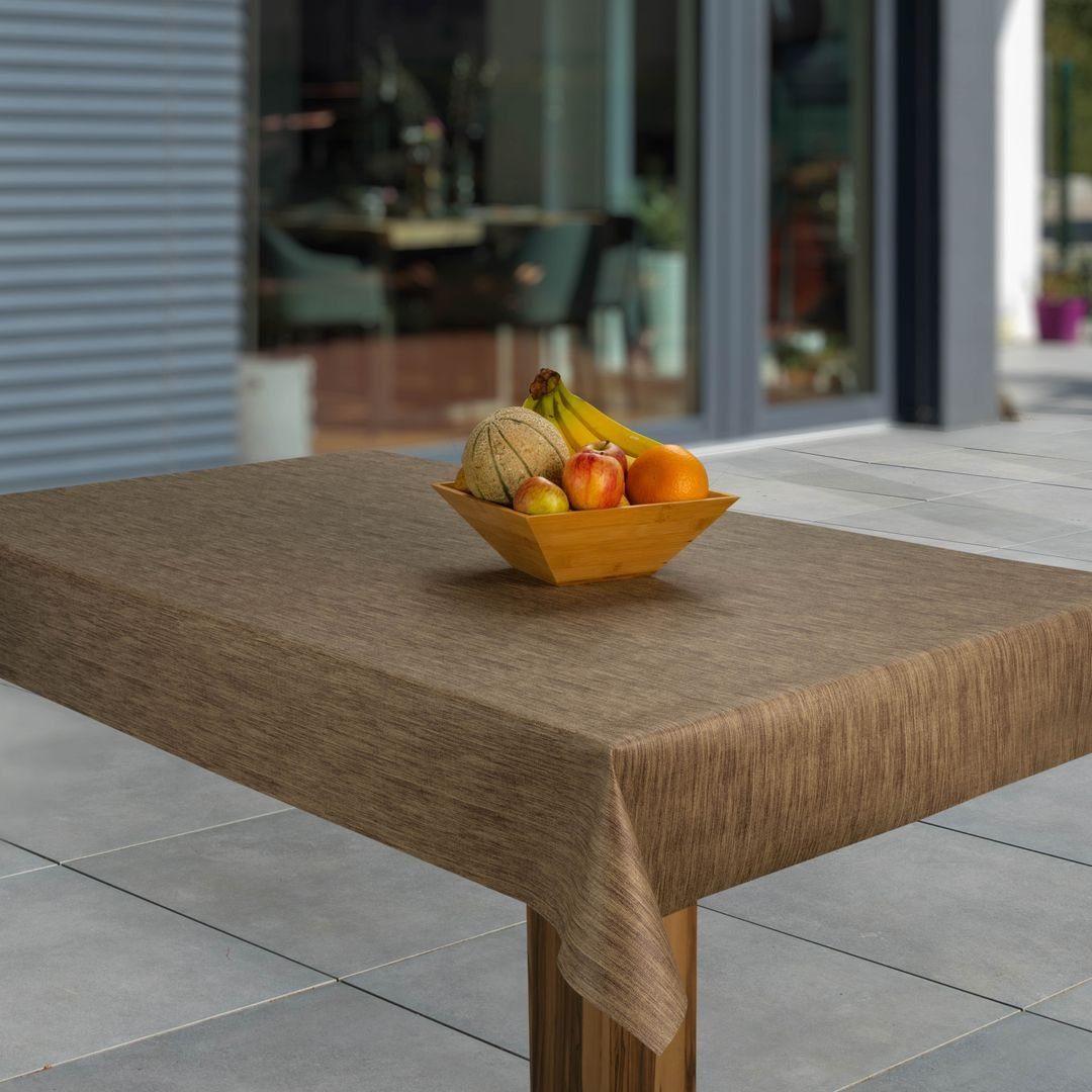 laro Tischdecke Wachstuch-Tischdecken Abwaschbar Leinenoptik Beige Weiß rec günstig online kaufen