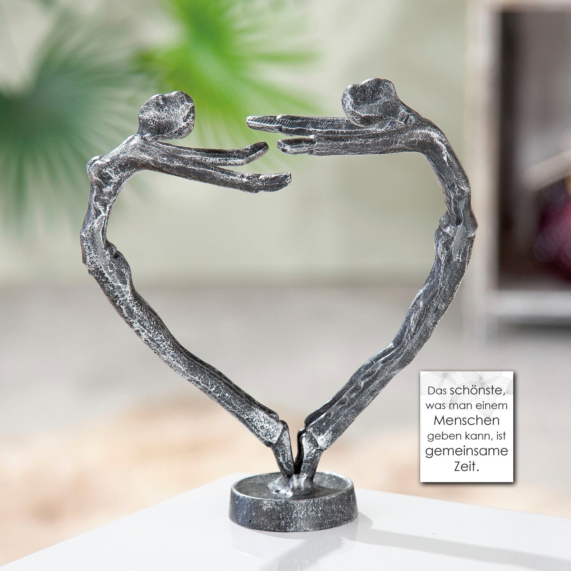 Casablanca by Gilde Dekofigur »Design Skulptur In Love, silber« (1 Stück), Dekoobjekt, aus Metall, Höhe 15 cm, Herz Form, antikfinish, Wohnzimmer-kaufen