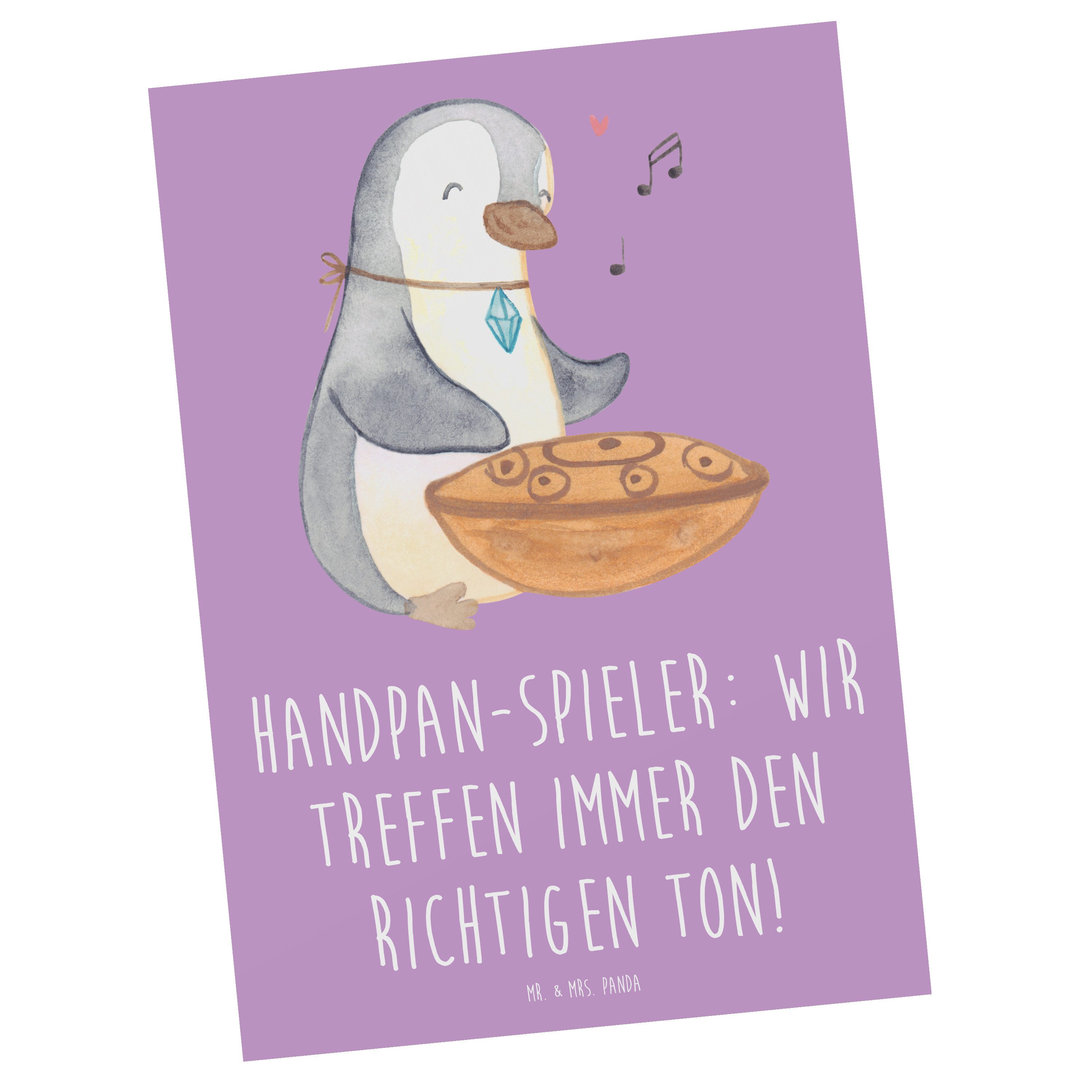 Mr. & Mrs. Panda Postkarte Handpan Spieler, Postkarte, Lavendeltraum, Fotokarte, Ansichtskarte, Instrument Motivkarte Handpan spielen