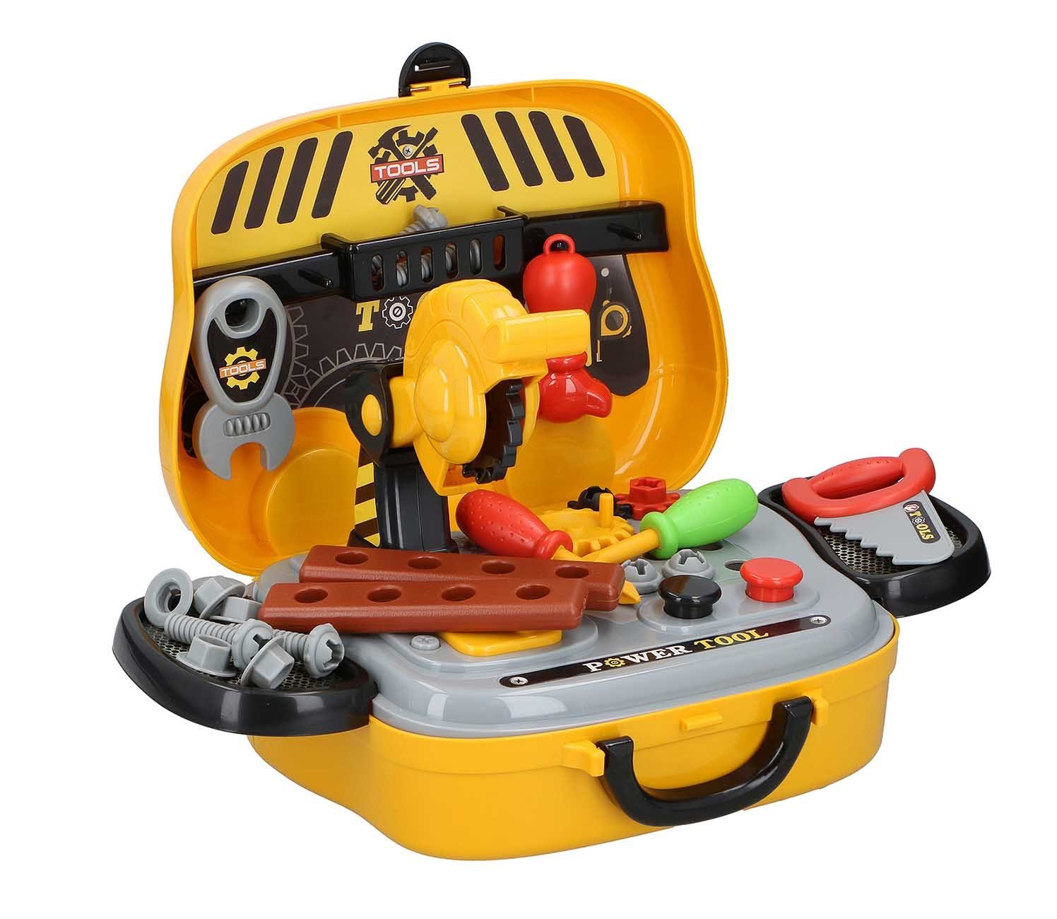 Eddy Toys Spielwerkzeugkoffer Spielzeug Werkzeugkasten, 29 Teile, (Koffer mit Tragegriff und viel Zubehör), Kinder Werkzeugkasten