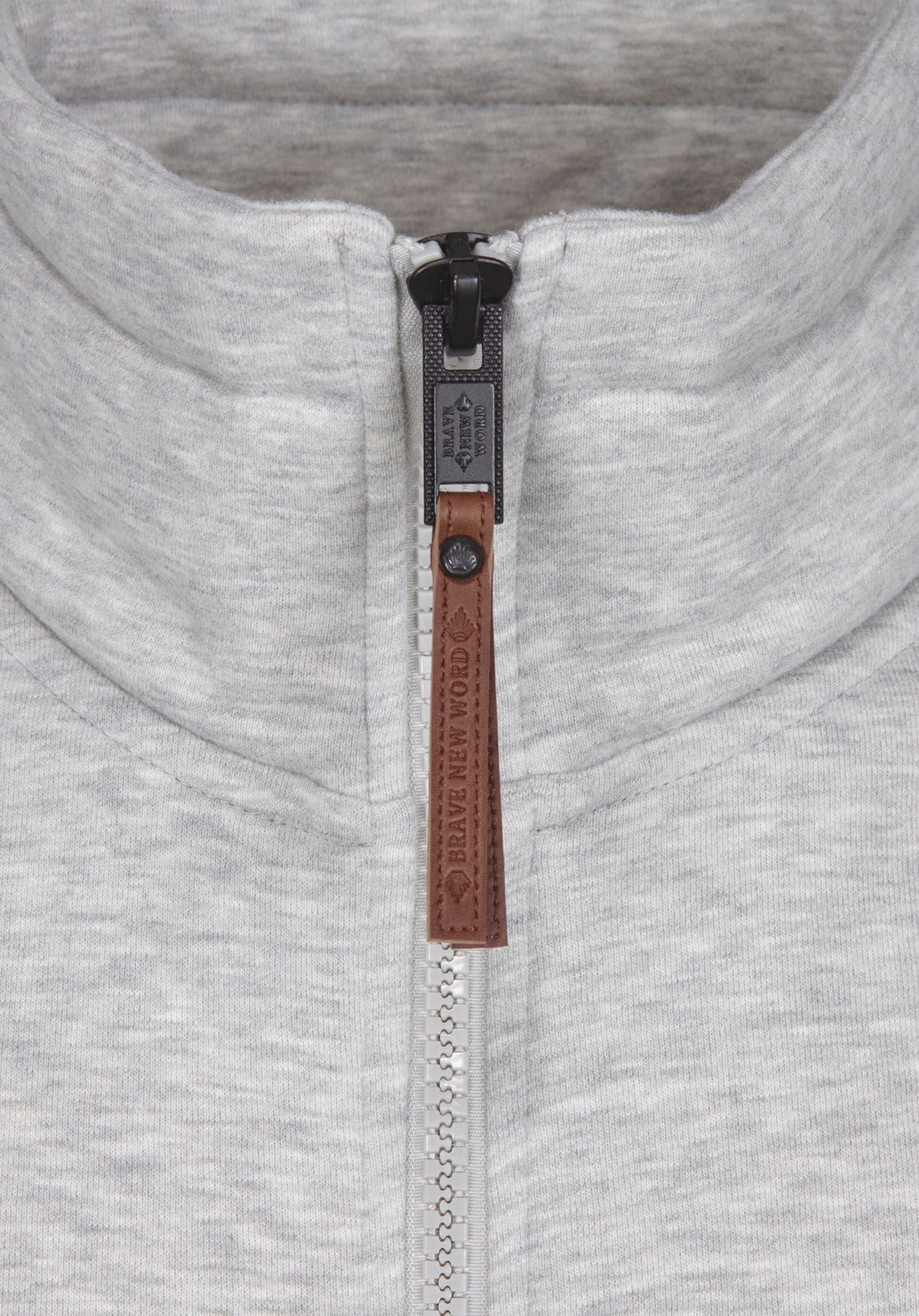 naketano Sweatjacke Herren hoher Stehkragen, Reißverschluss, Eingrifftaschen, meliert Rippbündchen, Kordelzug, Logo-Patch, Regular Fit, casual, Streetwear