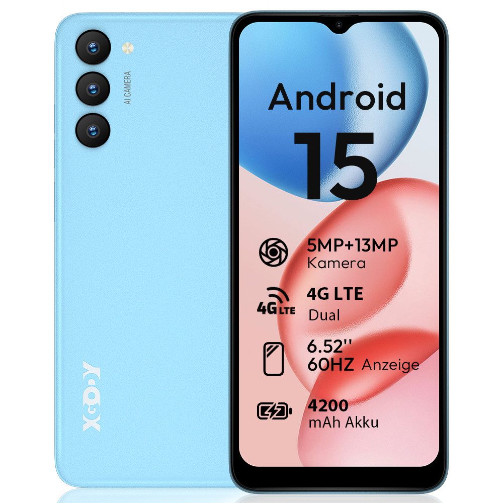 XGODY X36 Smartphone (6.5 Zoll, 16 GB Speicherplatz, 2025 Neues 4G entsperrtes Android 15 8 Core Dual SIM)