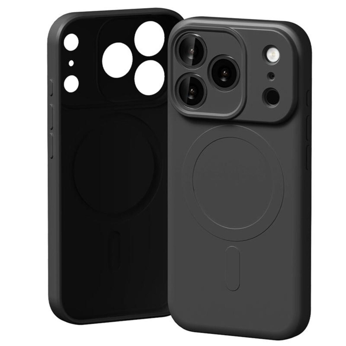 Mercury Handyhülle Semi-Silikon Magnetisch Kompatibel mit iPhone 18 Pro / 17 Pro Schwarz 6,3, Magnetring und Mikrofaserfutter