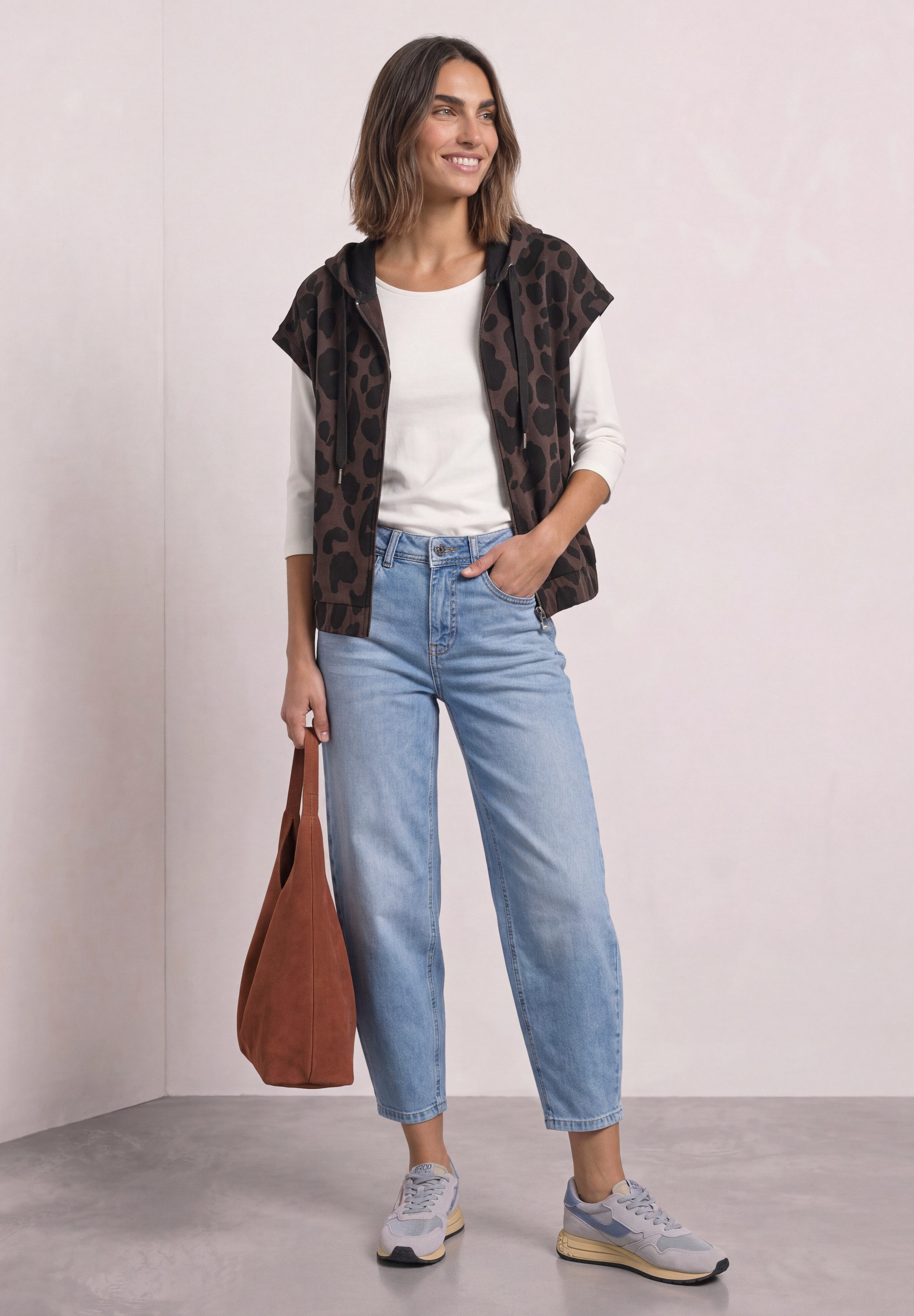 STREET ONE Cardigan mit Kapuze mit Tunnelzugband
