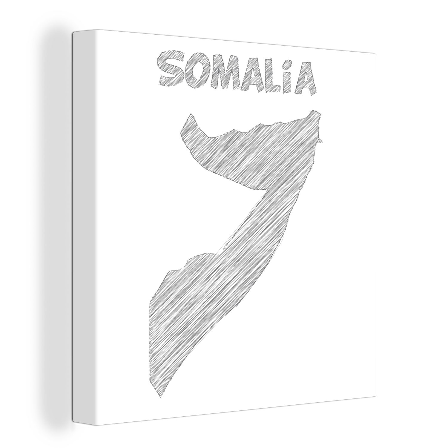 OneMillionCanvasses® Leinwandbild Illustration einer Skizze von Somalia, (1 St), Leinwand Bilder für Wohnzimmer Schlafzimmer