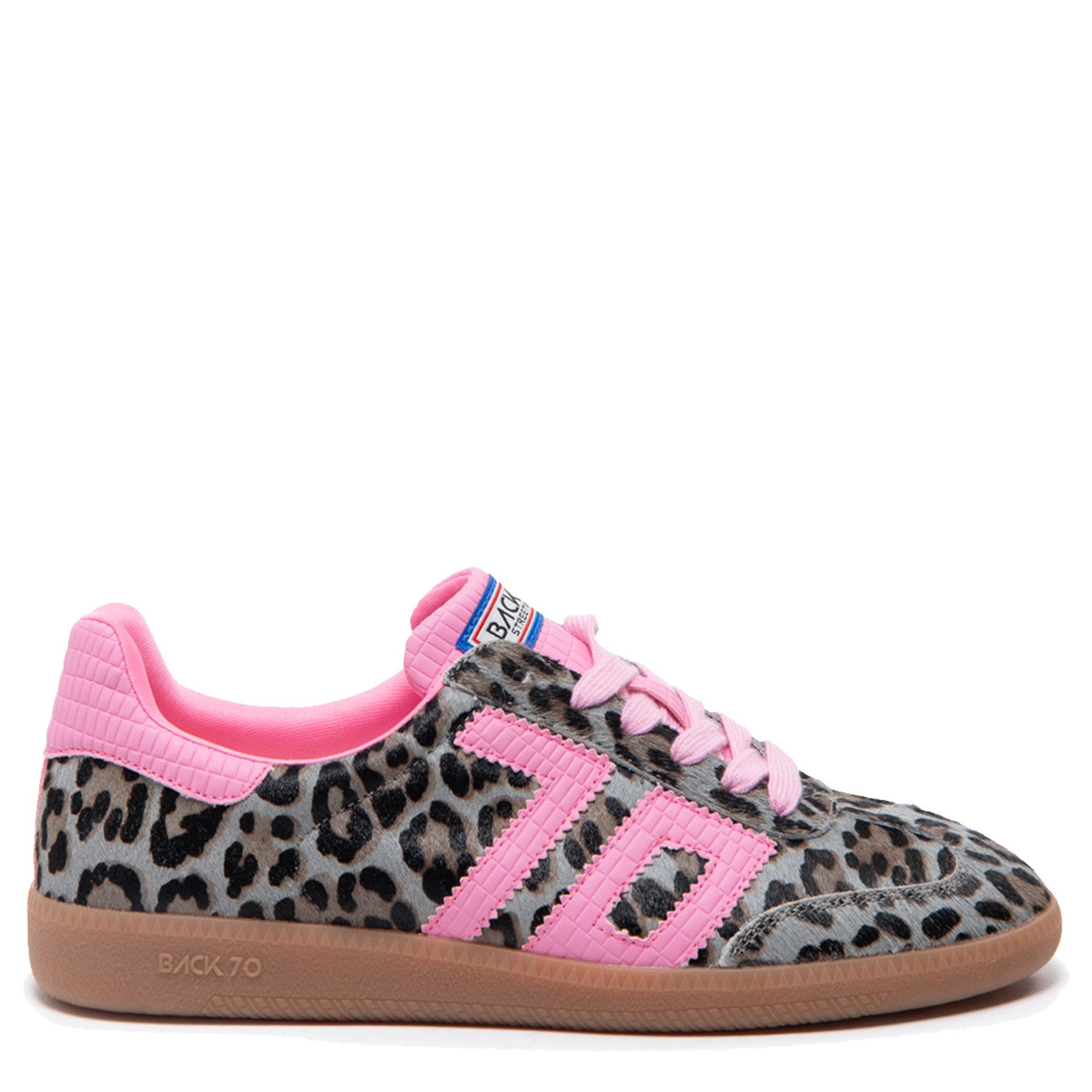Back 70 Sneaker CLOUD LEOPARD aus Velourleder - Gray Tongue Pink Sneaker