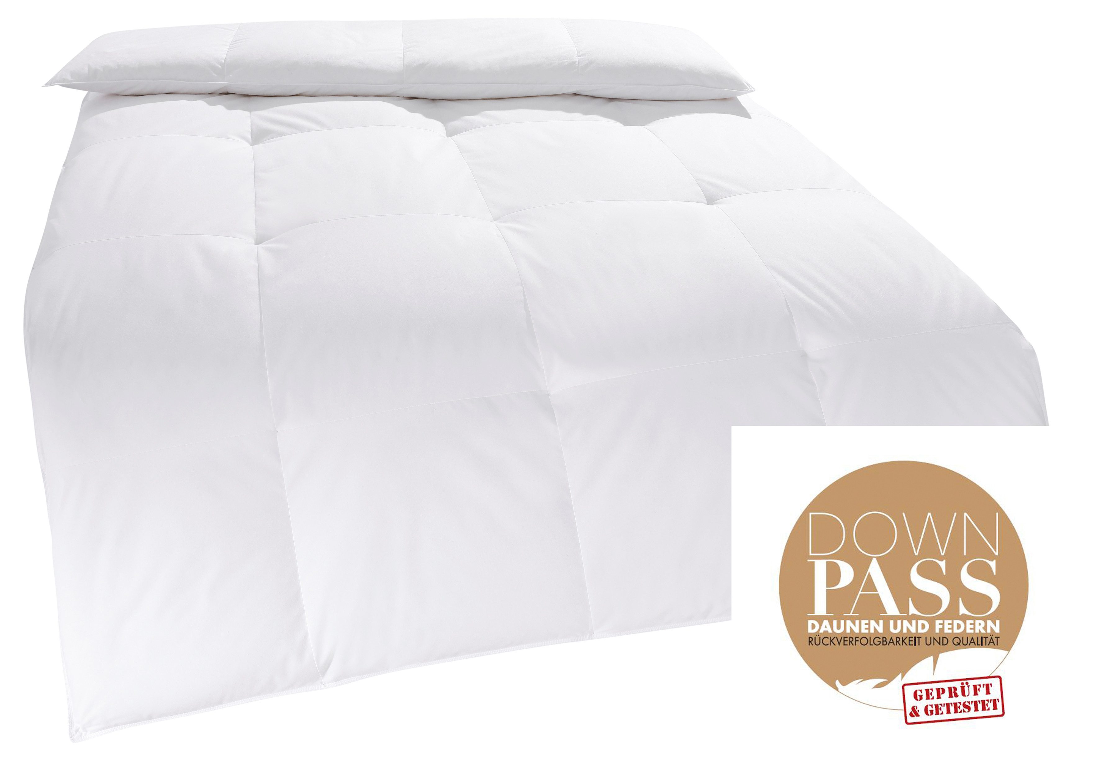 my home Daunenbettdecke Nobyn, Bettdecke 135x200 cm und 155x220 cm, Füllung: 60% Daunen und 40% Federn, Bezug: 100% Baumwolle, Bettdecken, Sommer, Winter, Allergiker geeignet (Hausstauballergiker). Reduzierter Preis € 126,54. Unverbindliche Preisempfehlung € 199,90