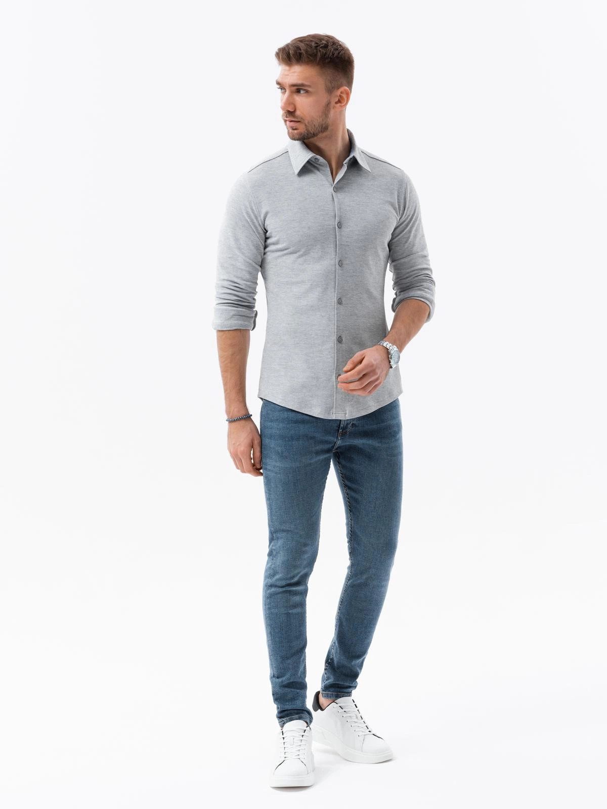 OMBRE Langarmhemd Langarm-Strickhemd für Männer günstig online kaufen