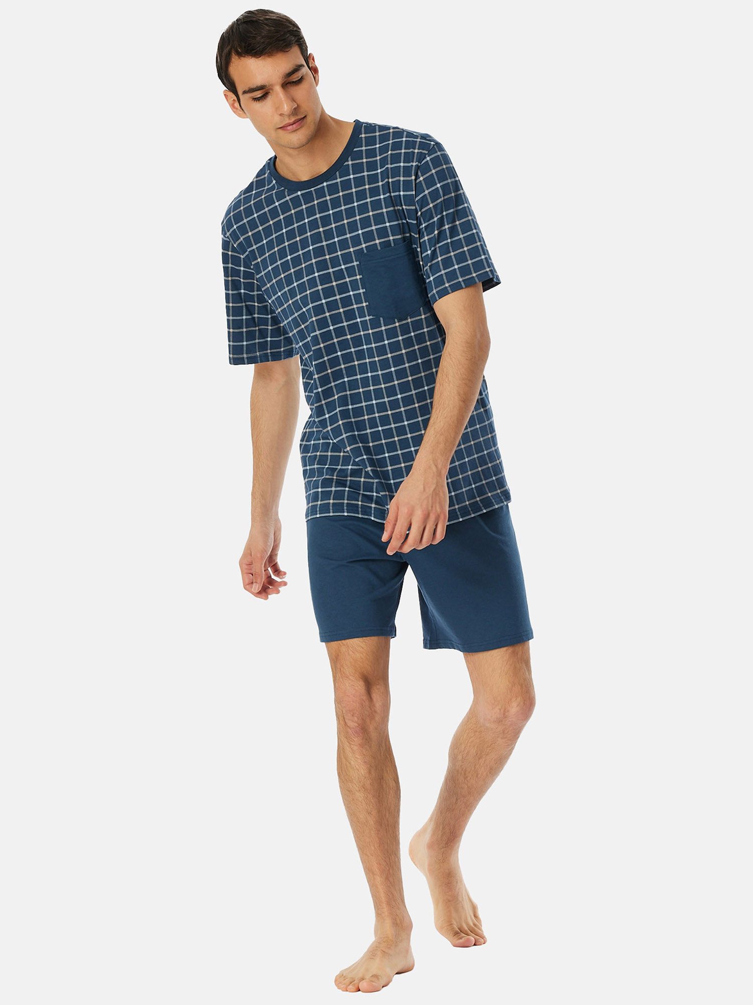 Schiesser Pyjama Rundhals - Comfort Essentials (2 tlg) schlafanzug schlafmo günstig online kaufen