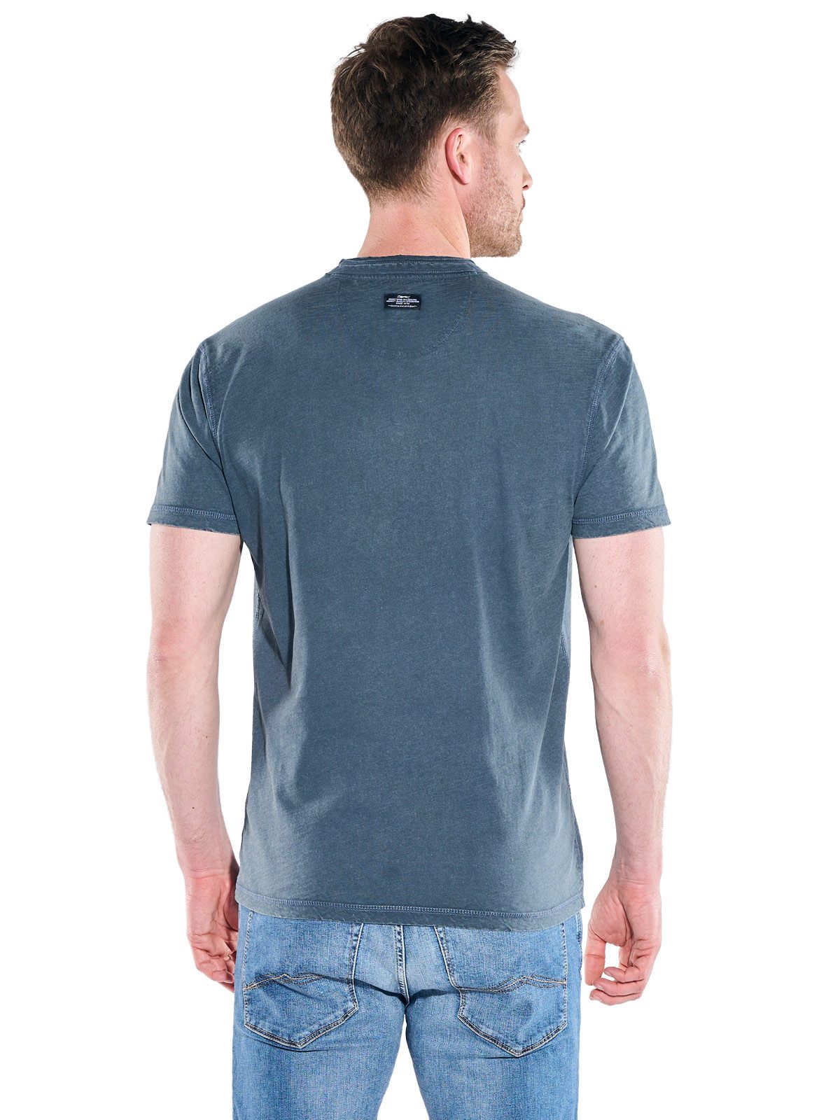 Engbers T-Shirt Herren Henley T-Shirt mit Knopfleiste, Indigoblau