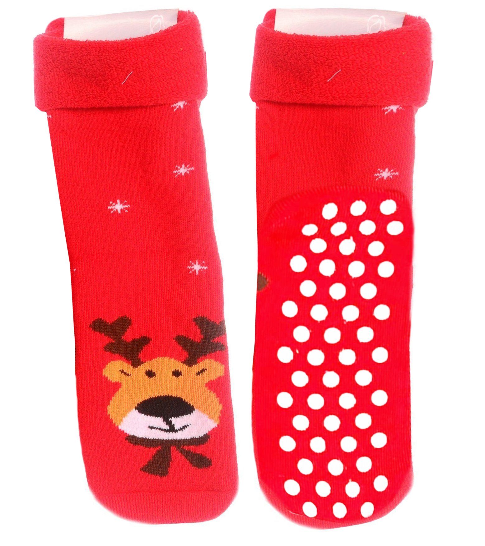Martinex Thermosocken Socken Weihnachten Weihnachtssocken Antirutschsocken 35 38 für Jugendliche und Erwachsene
