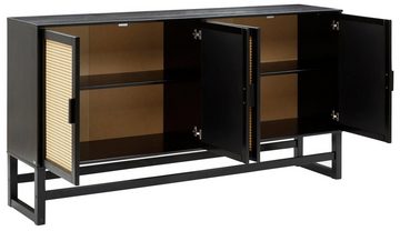 Home affaire Sideboard, Rattangeflecht auf den Türfronten, aus Massivholz, zwei Farbvarianten