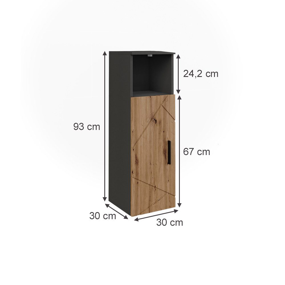 Vicco Midischrank Irma, Anthrazit/Artisan, 30 x günstig online kaufen
