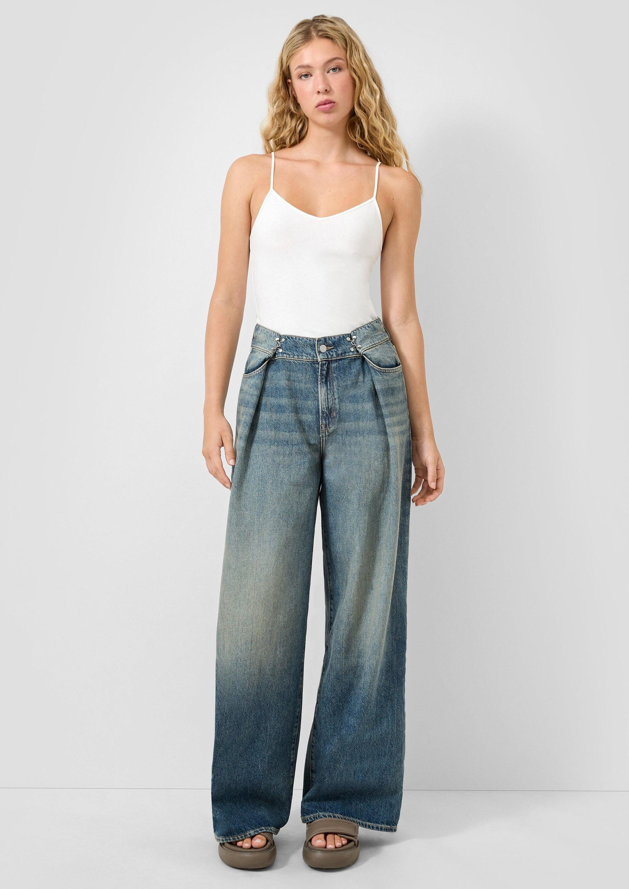 QS Weite Jeans Jeans-Hose Jeans / Wide Fit / High Rise / Wide Leg