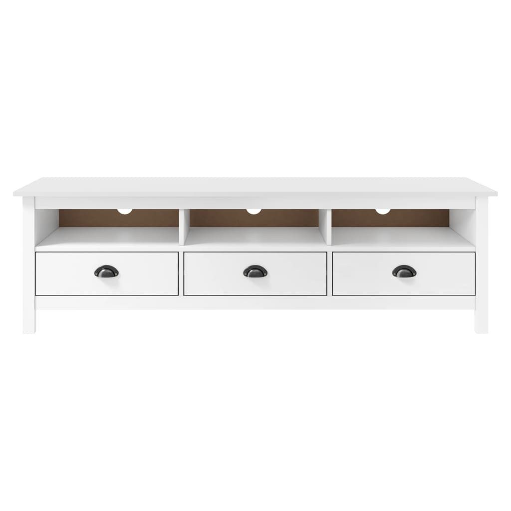 vidaXL TV-Schrank TV-Schrank Hill Weiß 158x40x47 cm Massivholz Kiefer (1-St)