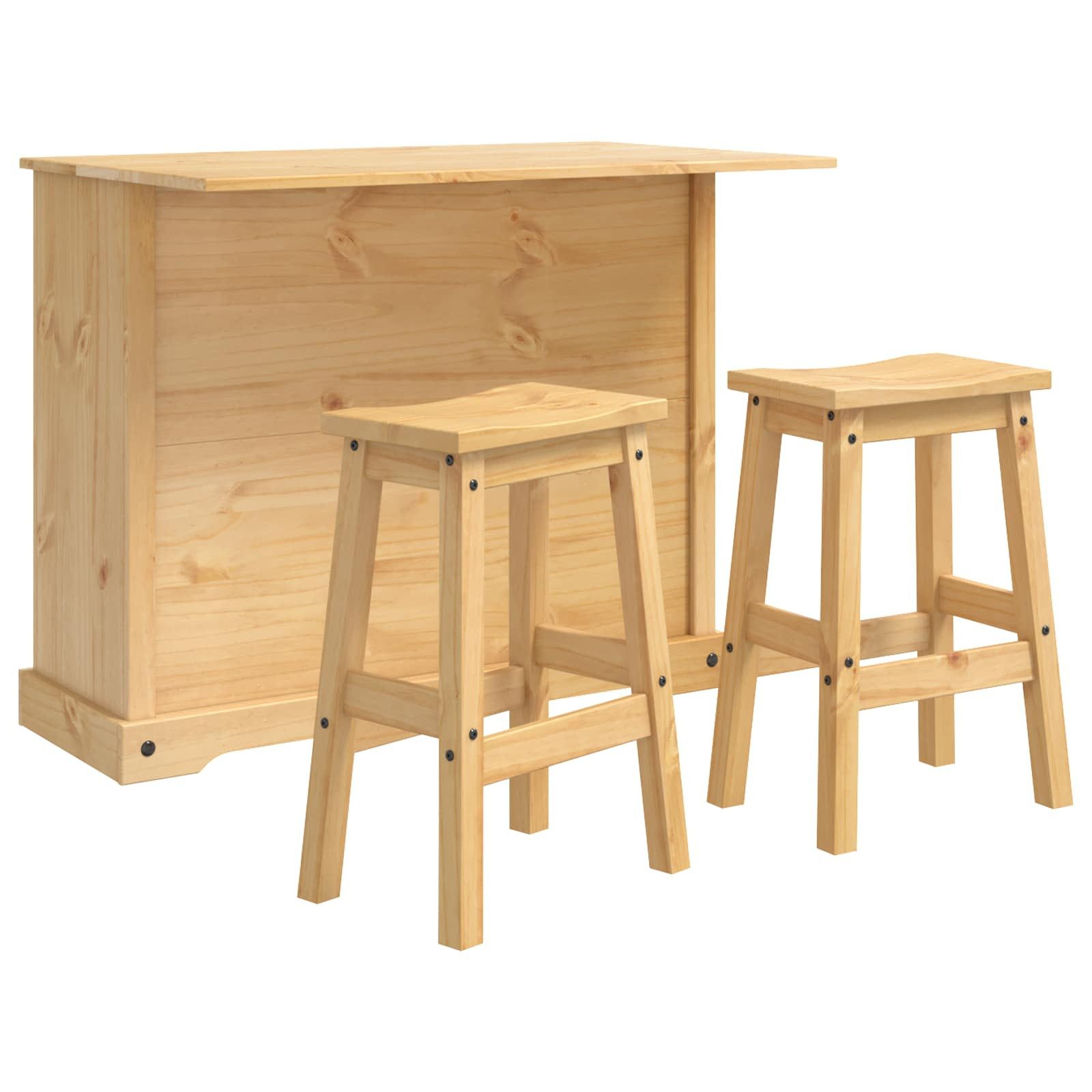 vidaXL Kücheninsel Kücheninsel Set 3 Stk. Honigwachs 112 x 70 x 91,5 cm