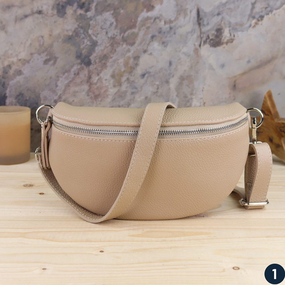Blade Umhängetasche Bauchtasche Damen Echtleder Umhängetasche Brusttasche Gürteltasche, als Schultertasche tragbar mit Verstellbare Schultergurte