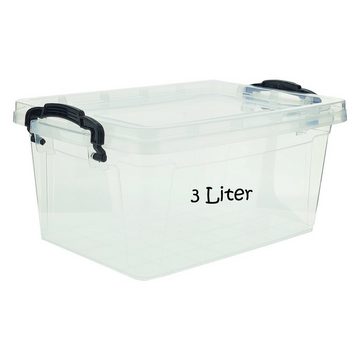 varivendo Aufbewahrungsbox 5er Set Klarsichtbox mit Deckel - transparent (Set, 5 St., Klarsichtboxen), Kunststoffkiste Lagerkiste Stapelbox Klarsichtbox