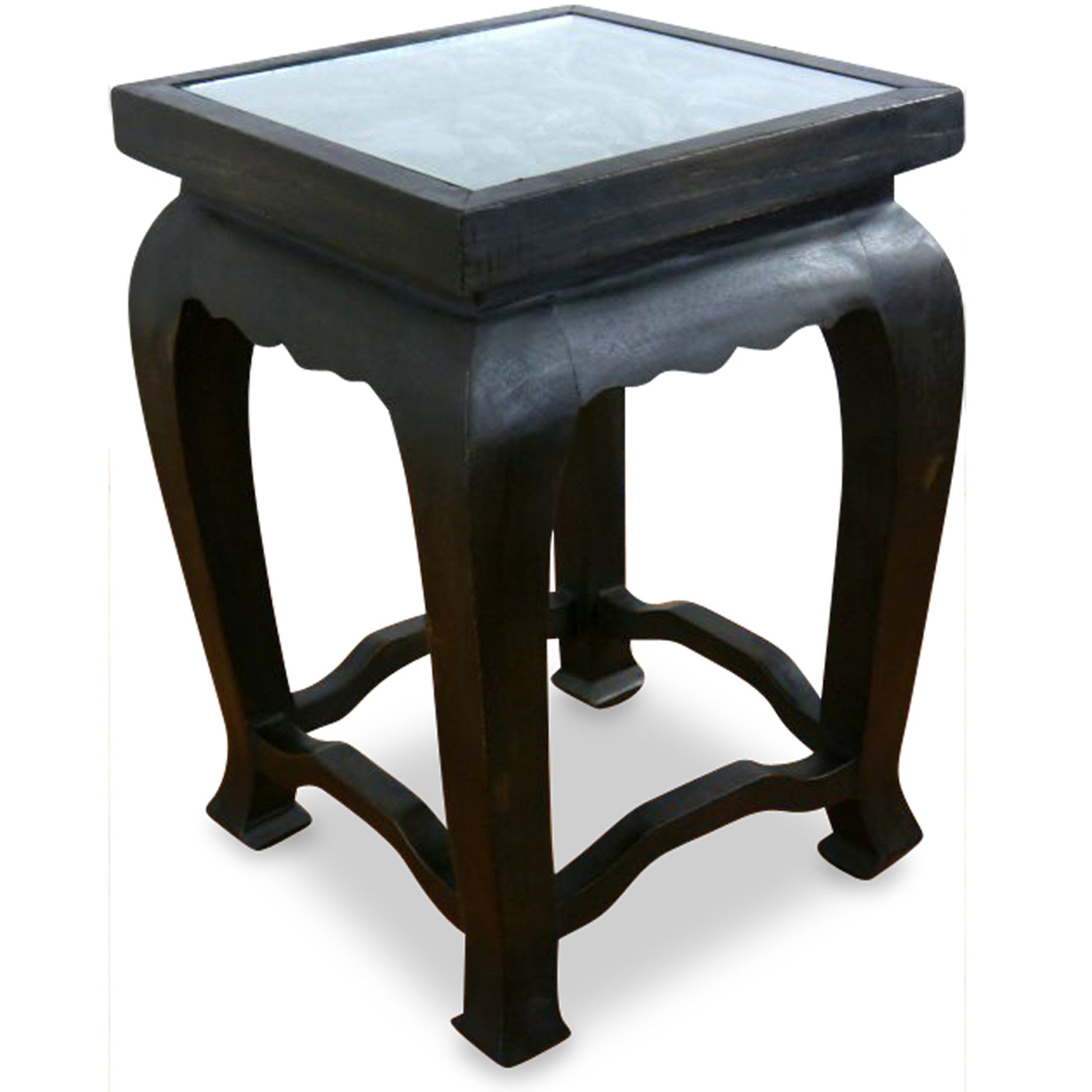 livasia Opiumtisch Couchtisch mit Schnitzerei, Massivholz Akazie 36x36x50cm