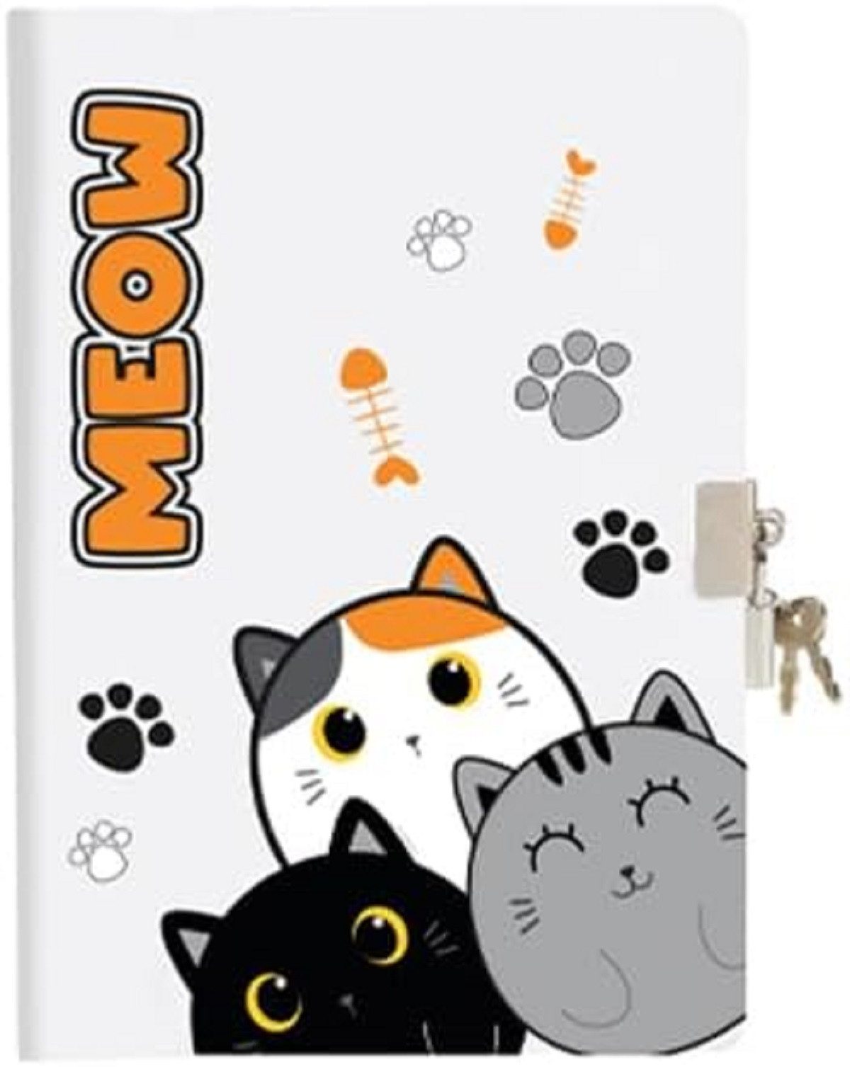 I-TOTAL Tagebuch I-TOTAL ® Tagebuch Vorhängeschloss Schlüsseln 80 Seiten Katzen