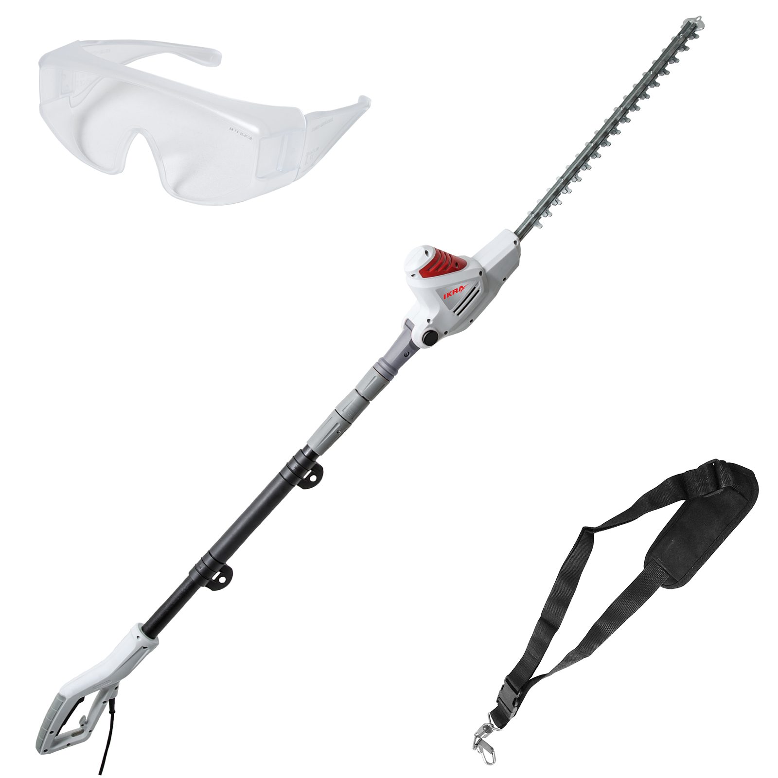 ikra GmbH Teleskop-Heckenschere ITHS 600, bis 2,40 m Arbeitshöhe, Laser- & diamantgeschliffenen Qualitätsmesser "Made in Germany“